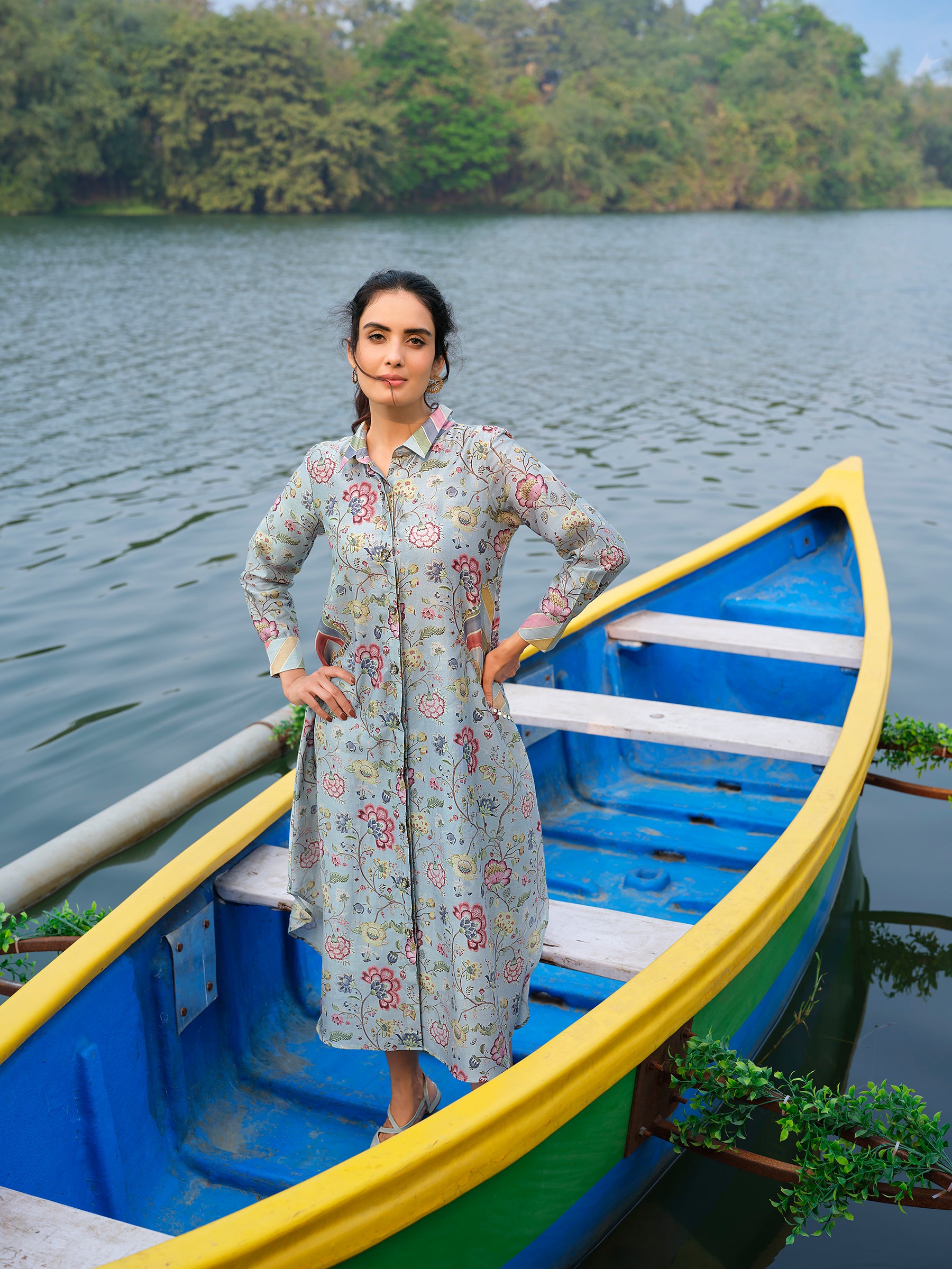 Pastel Floral Printed Dress