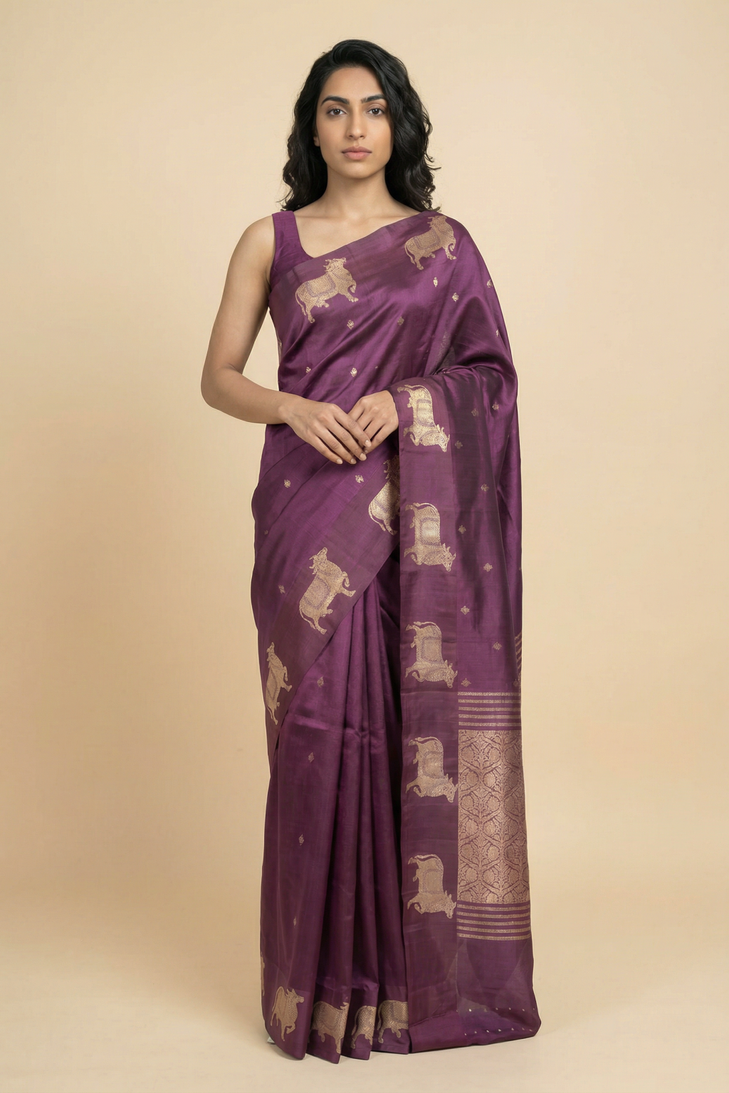 Dusty Pink Banarasi Chanderi Silk Saree
