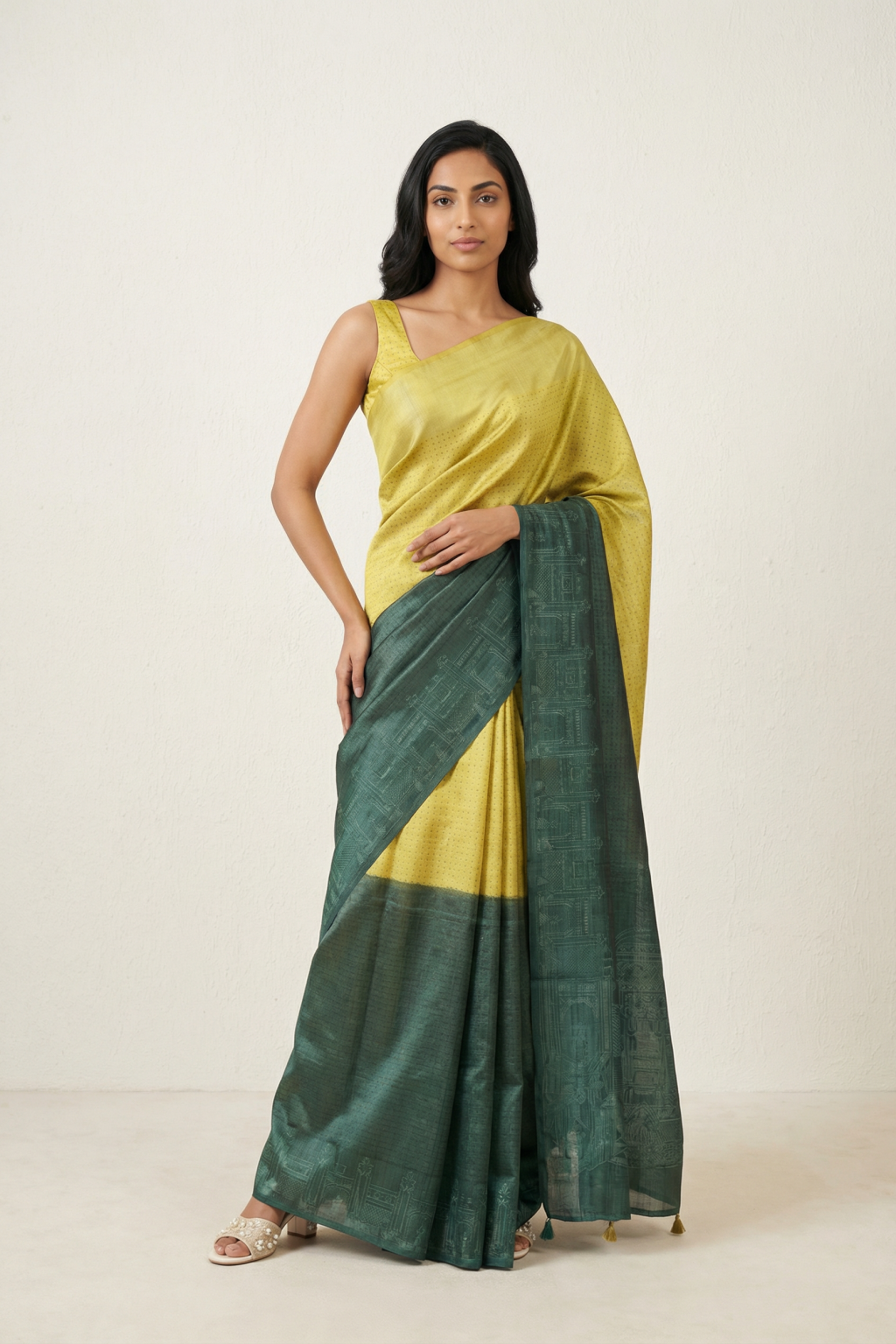 Shaded Tussar Silk Saree
