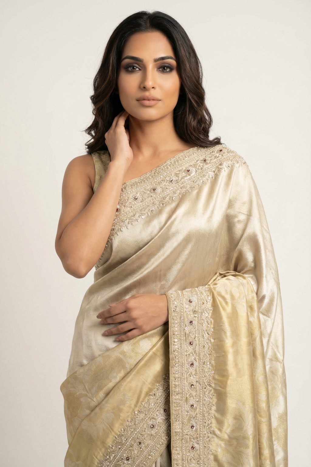 Gold Banarasi Tissue Saree