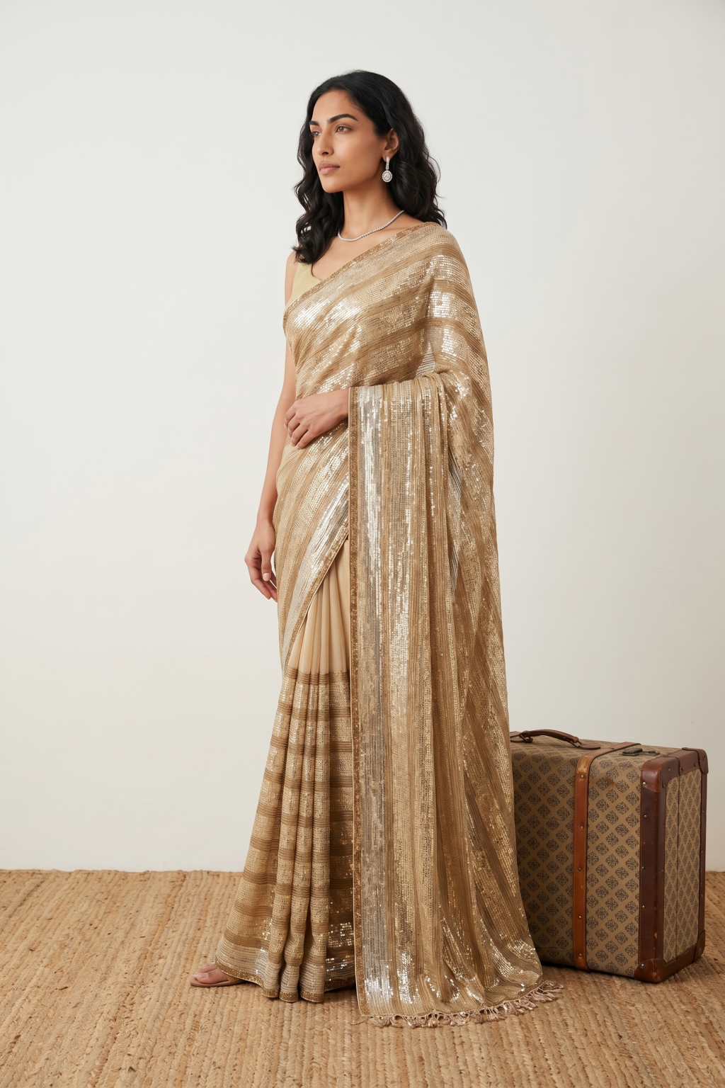 Gold Georgette Saree