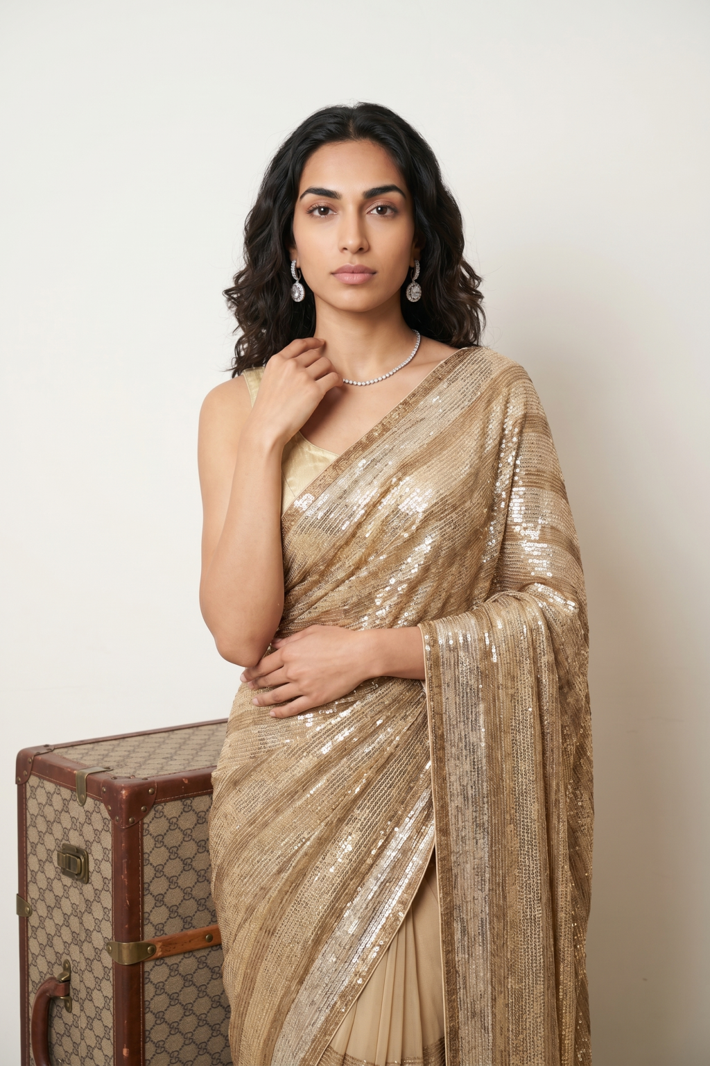 Gold Georgette Saree