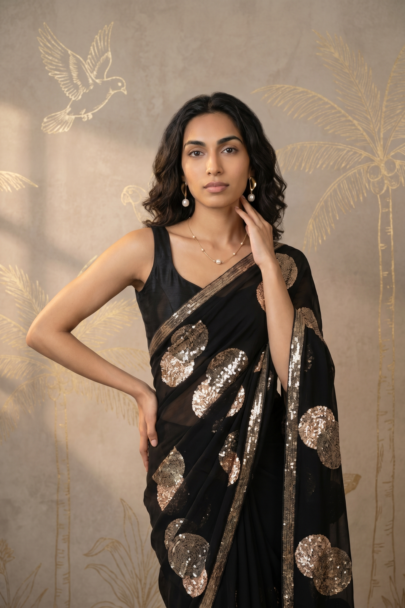 Black Georgette Saree