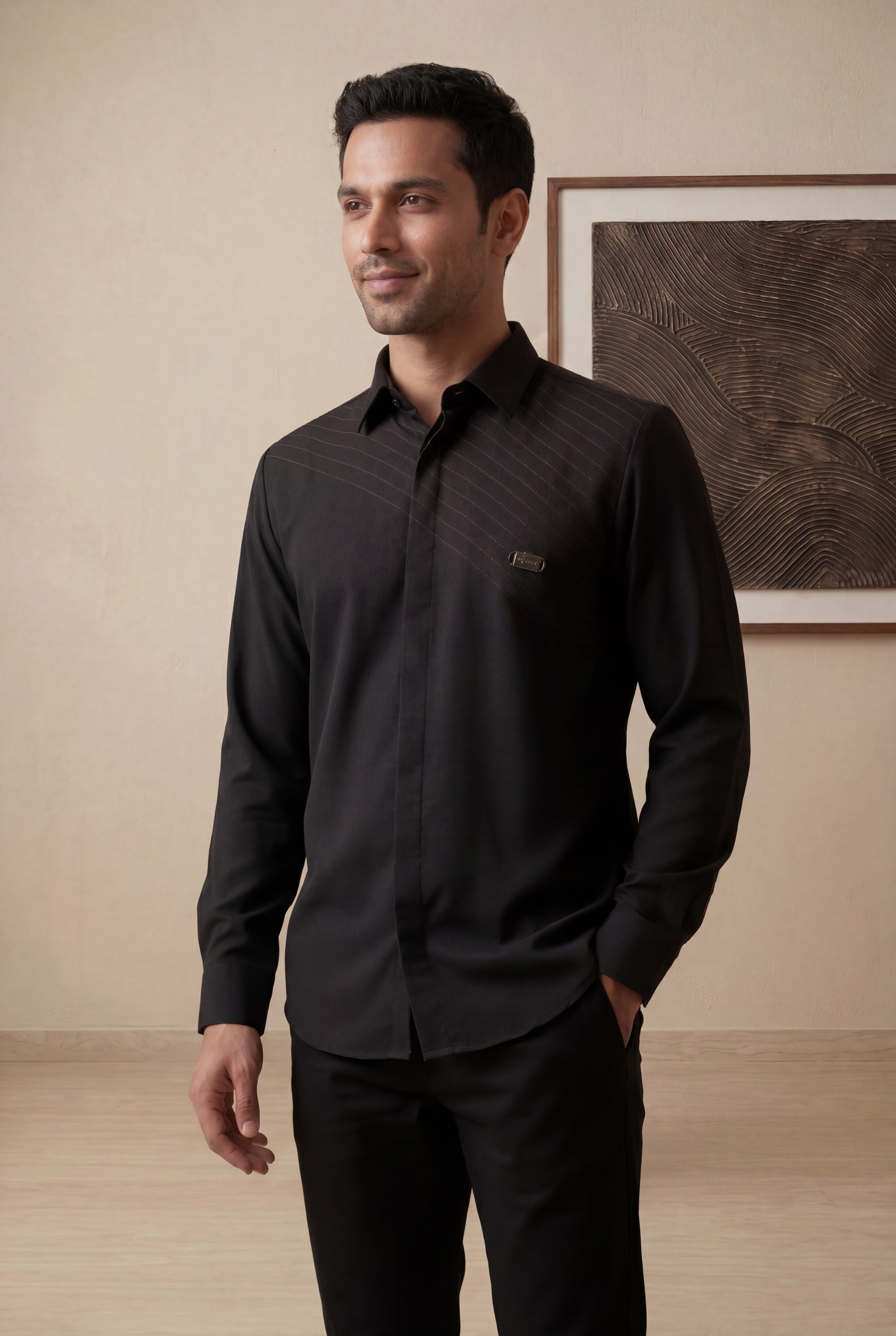 Black Bomario Full Sleeve Shirt