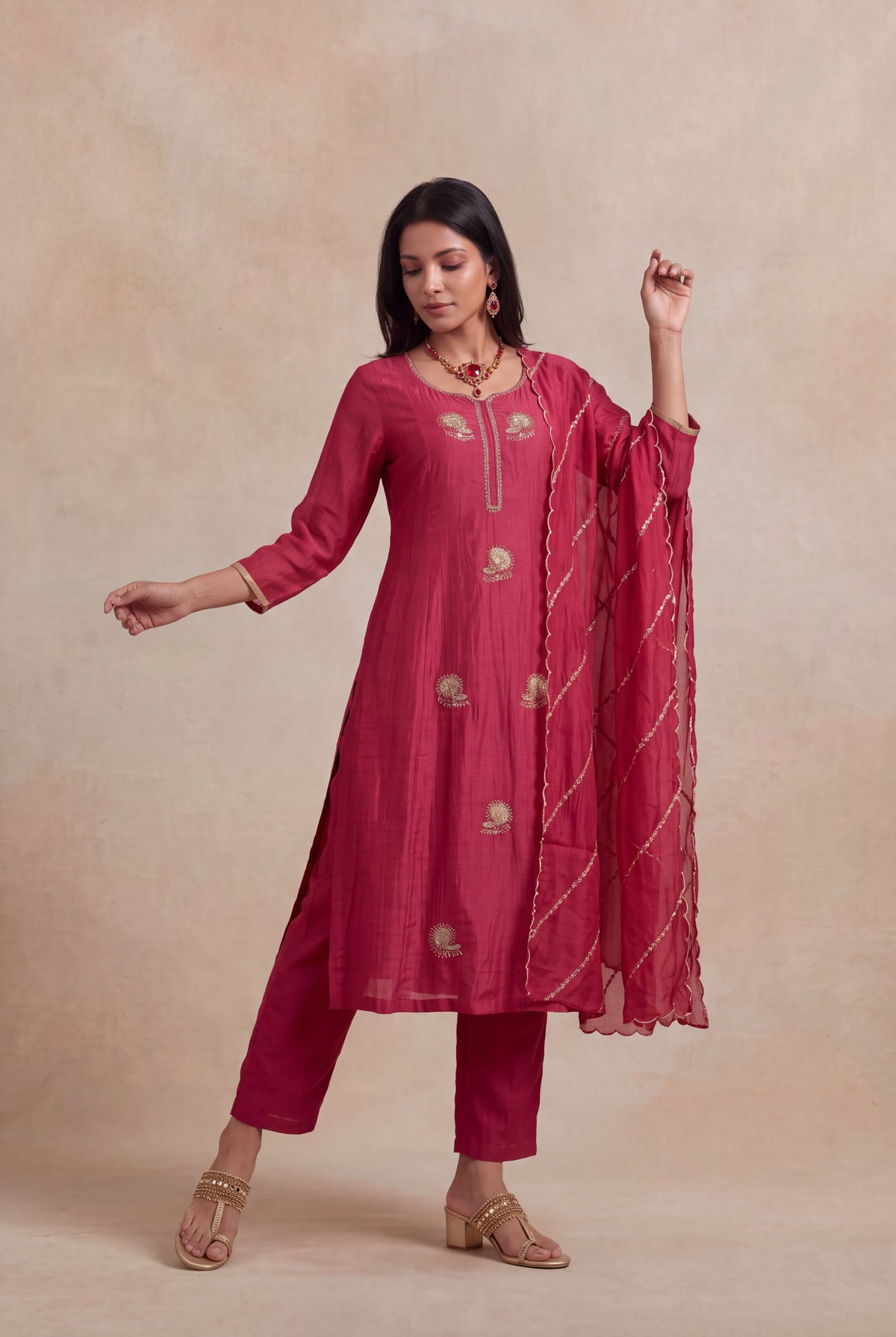 Rani Pink Mul salwar set