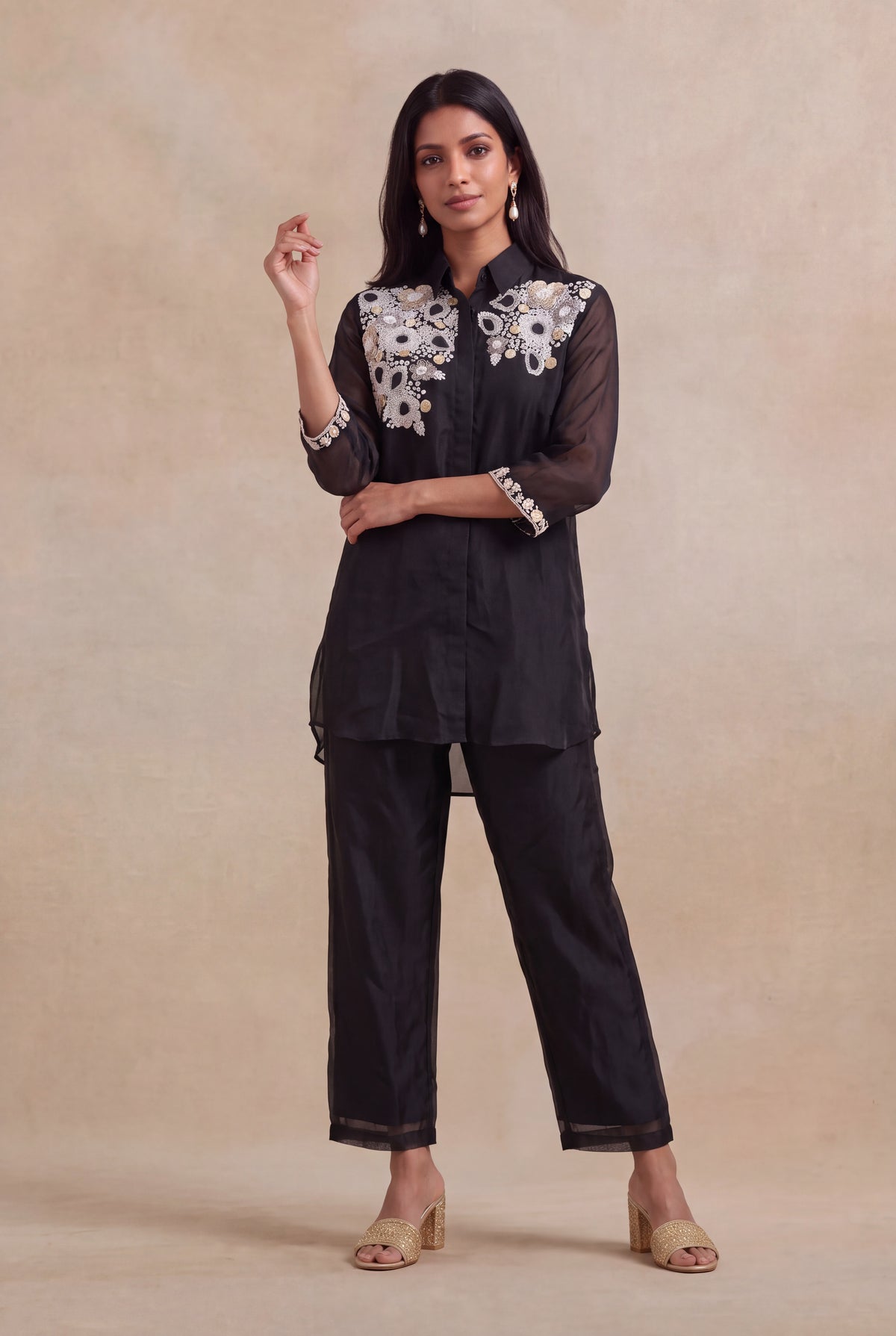 Black Organza Co-ord Set