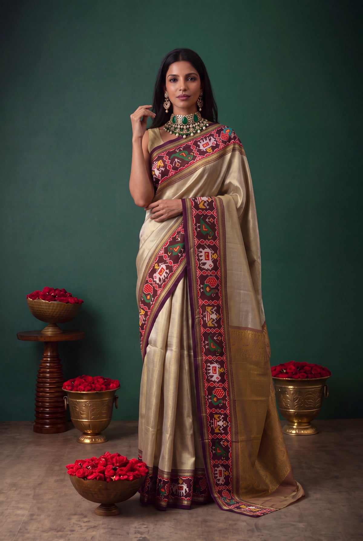 Gold Kanchivaram Tissue Silk