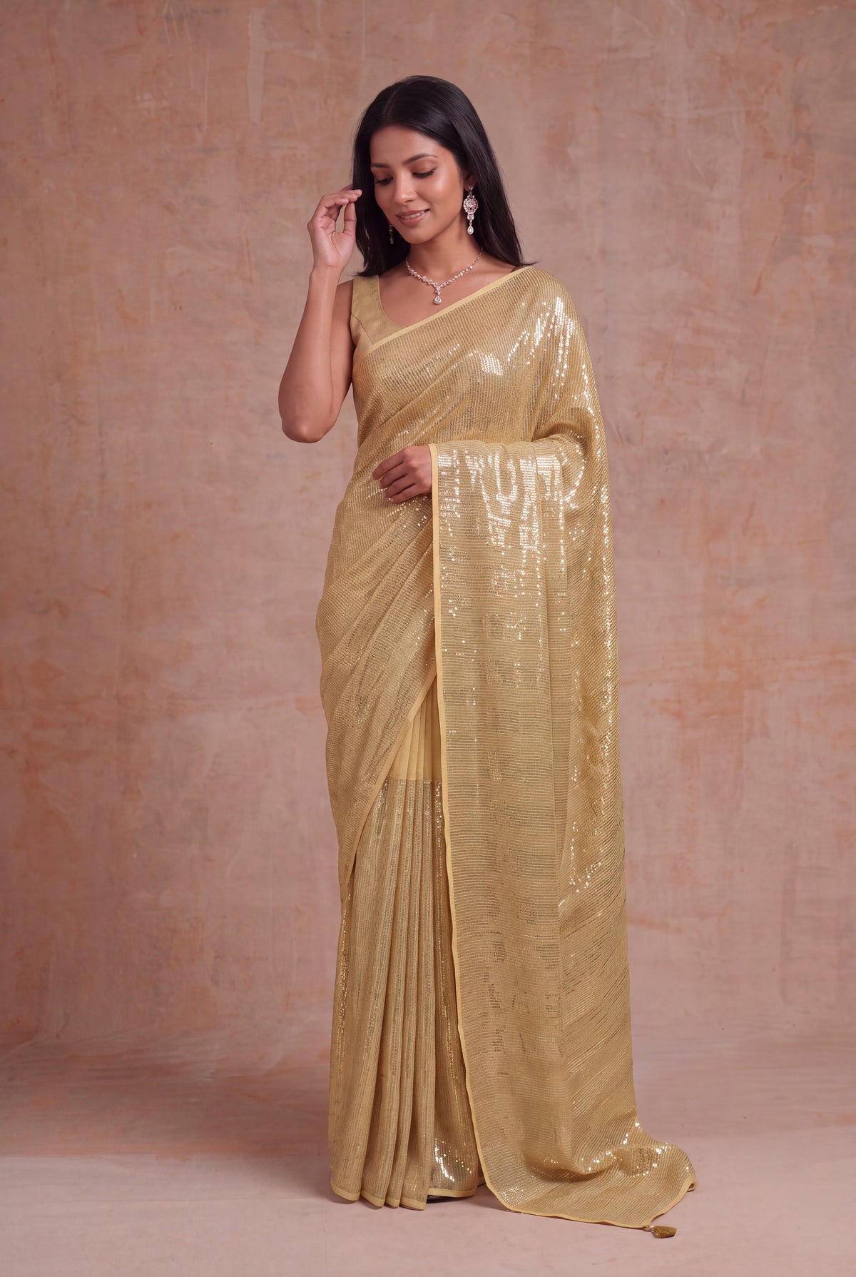 Yellow Georgette Saree
