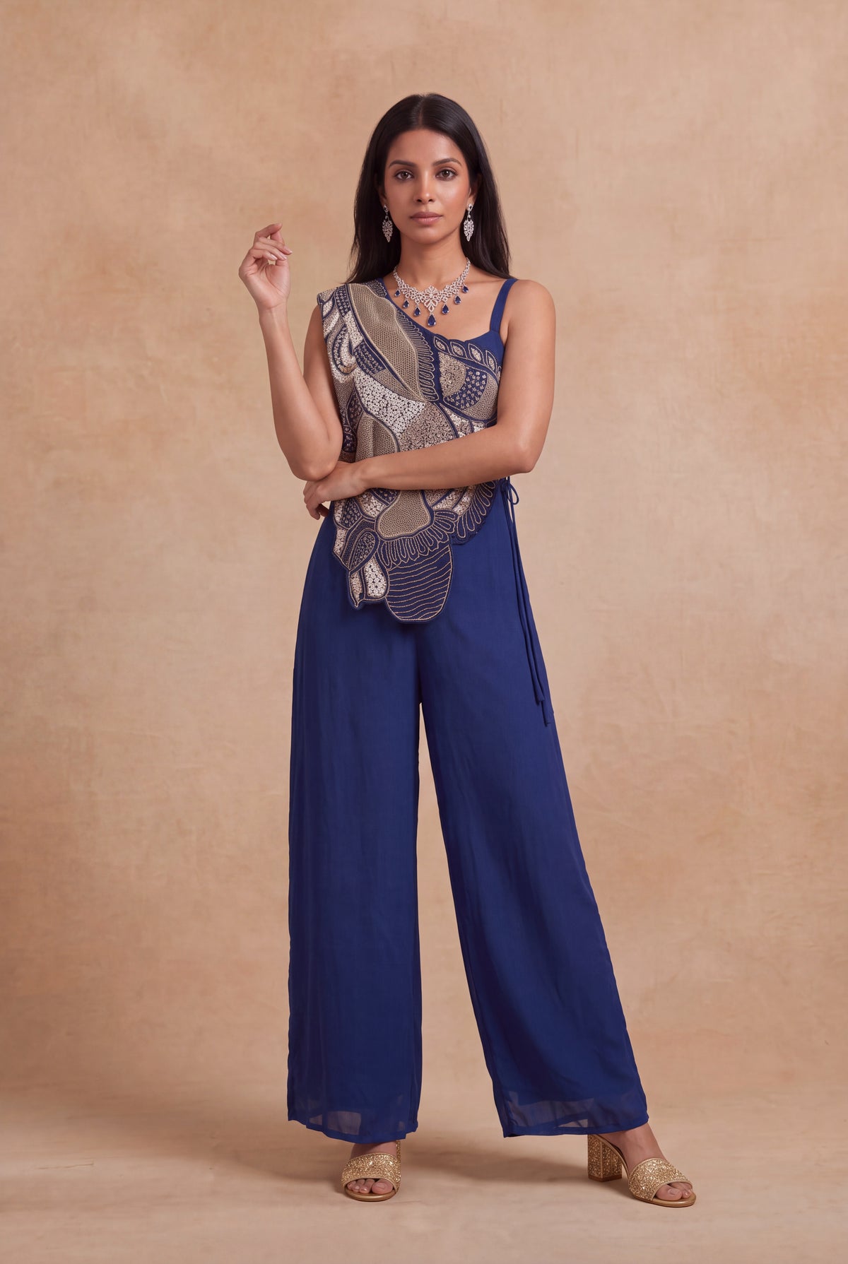 Royal Blue Crepe Jumpsuit