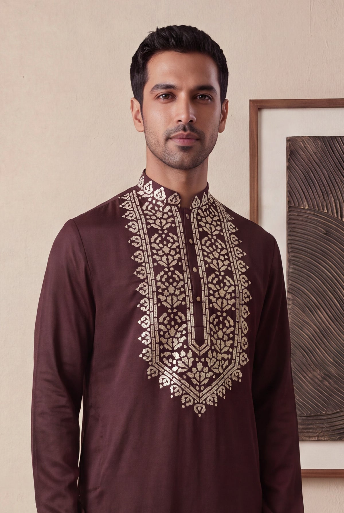 Maroon Nysa Silk Kurta Pant Set
