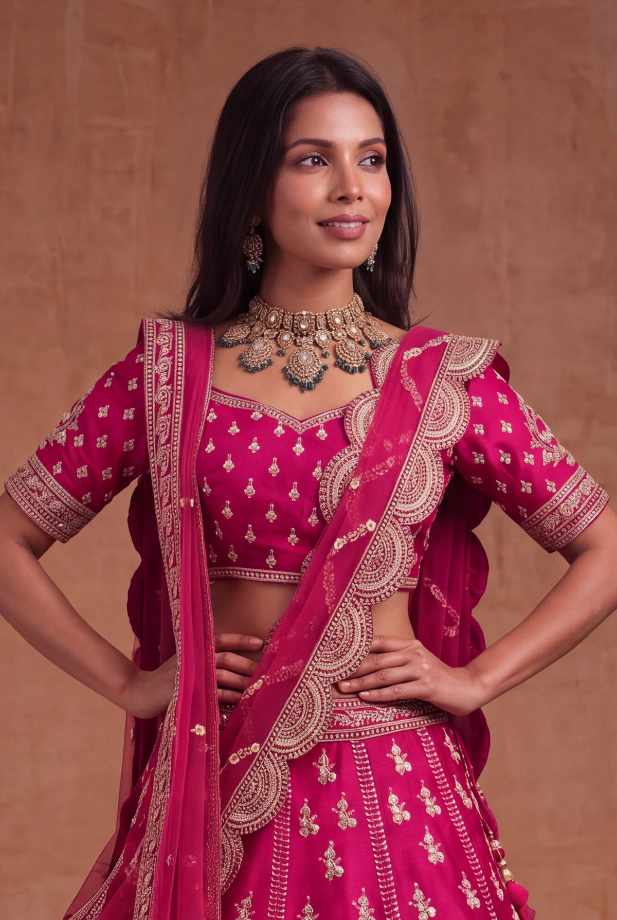 Rani Pink Raw Silk Lehenga