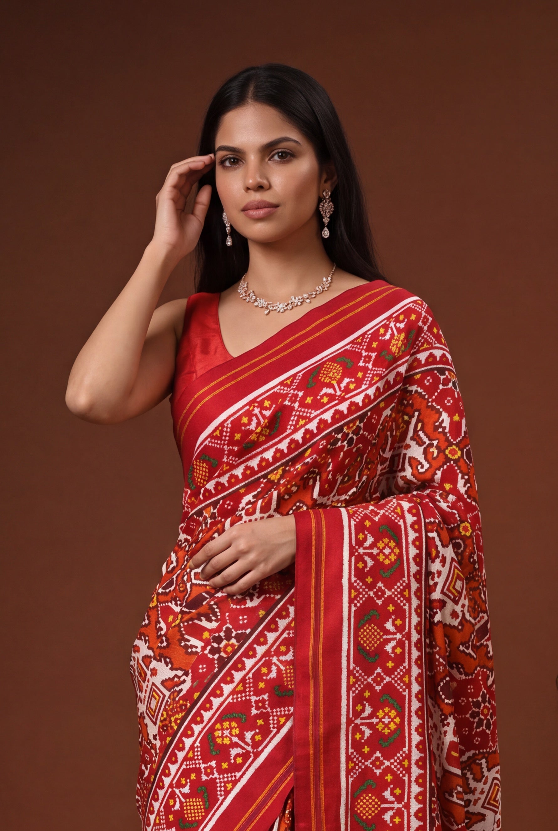 Orange Pattan Patola Silk Saree