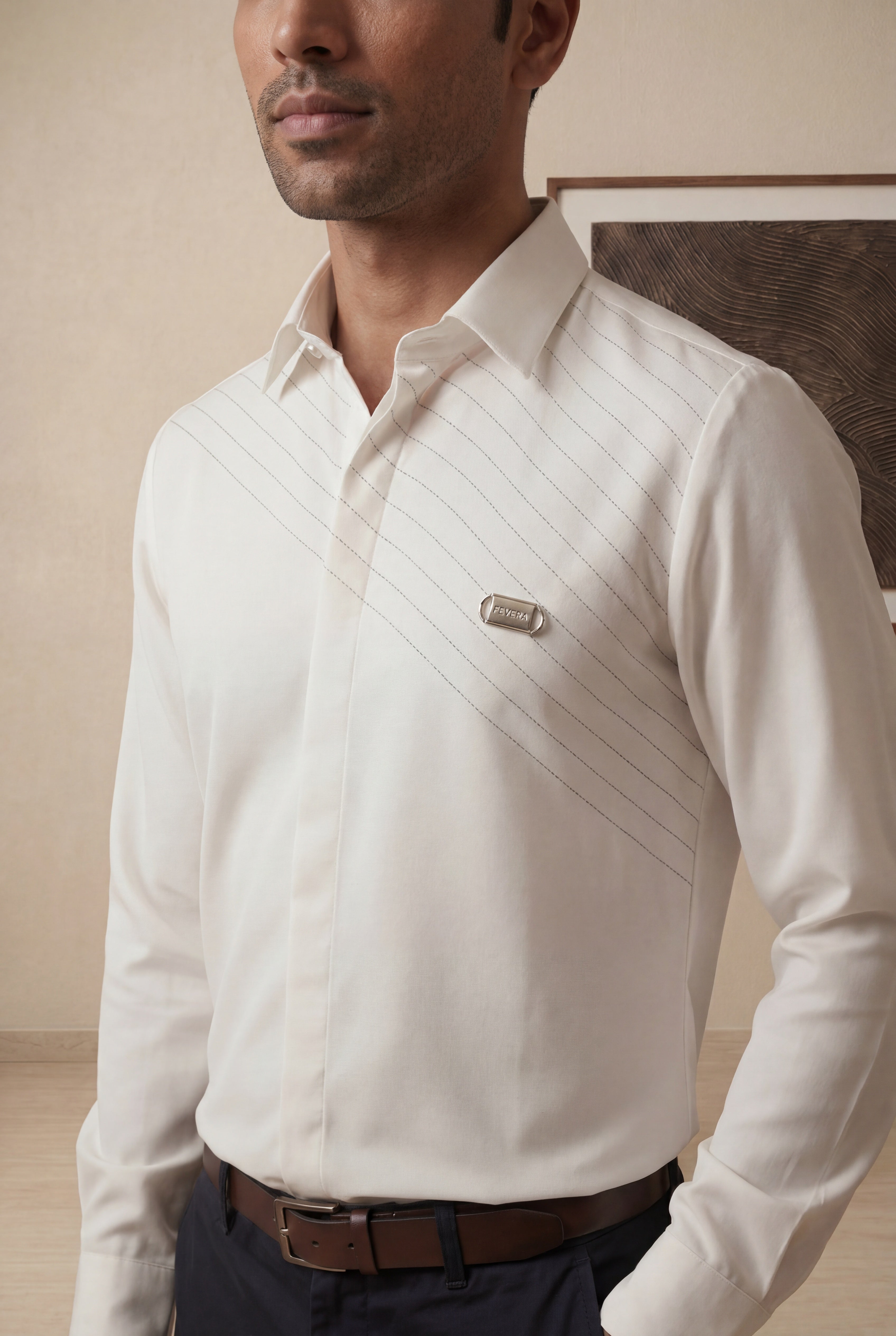White Bomario Full Sleeve Shirt