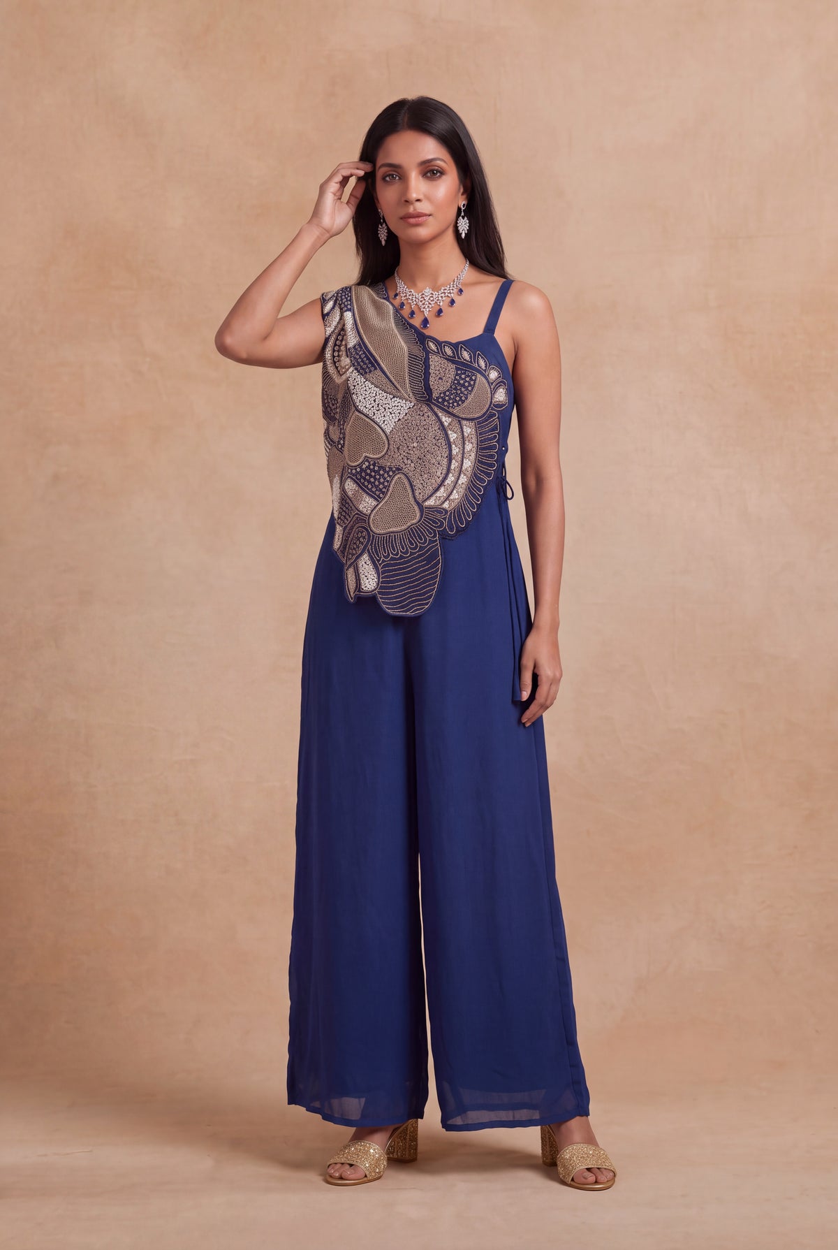 Royal Blue Crepe Jumpsuit