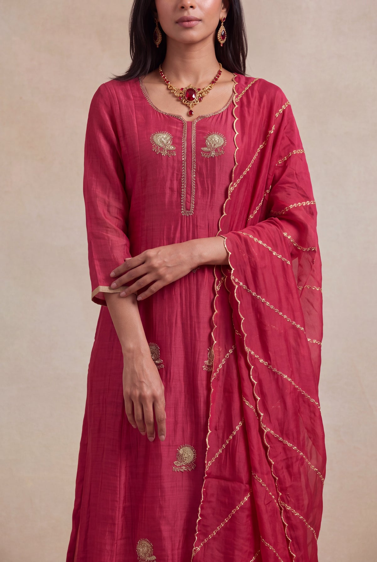 Rani Pink Mul salwar set