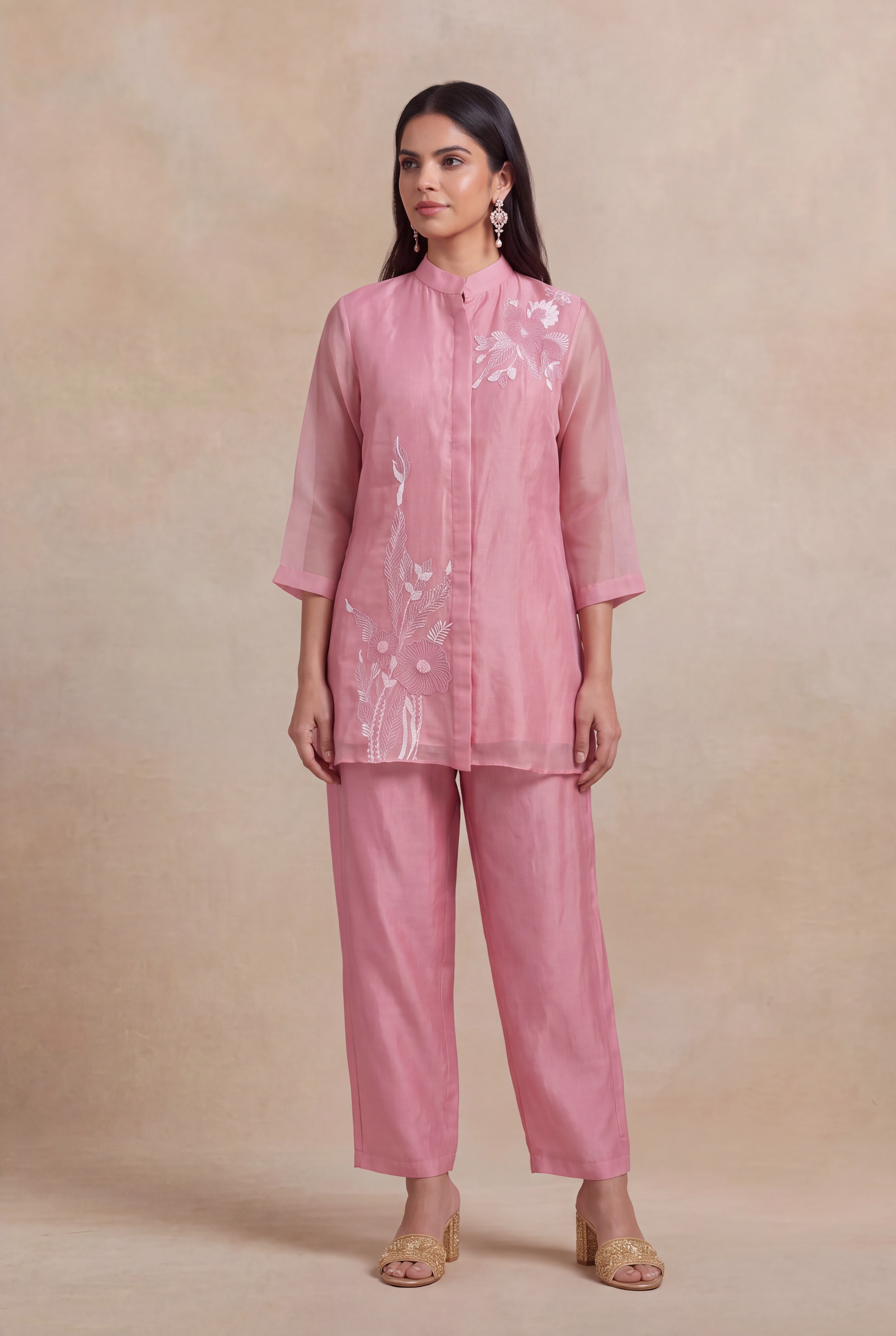 Pink Organza Co-ord Set