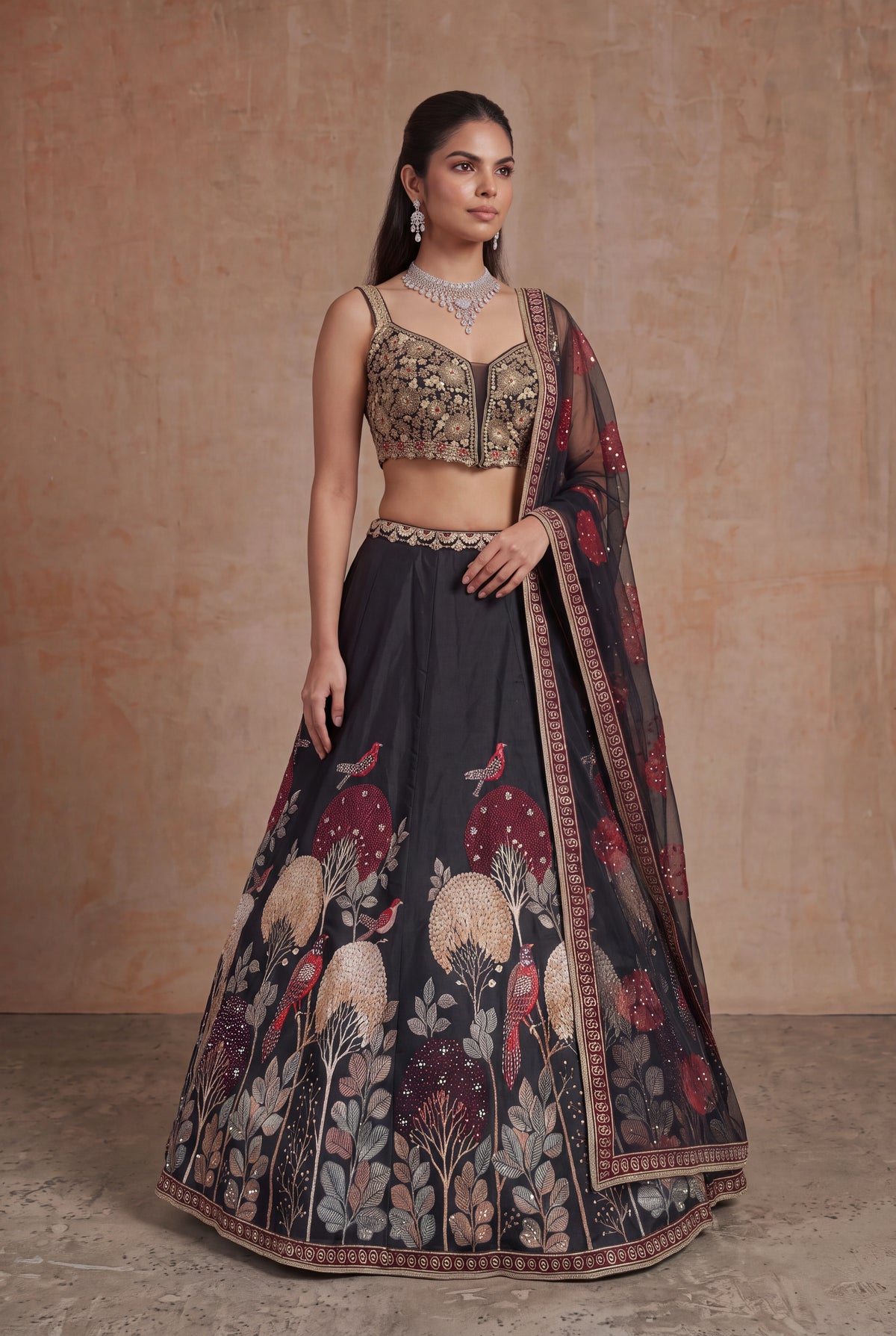 Black Silk Lehenga