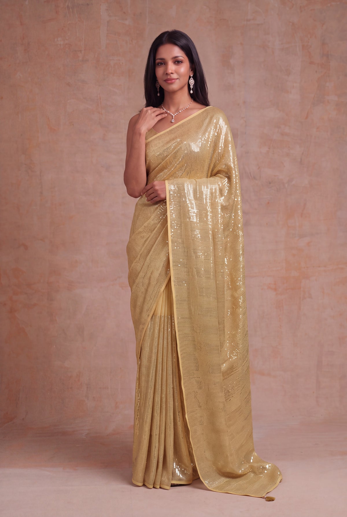 Yellow Georgette Saree