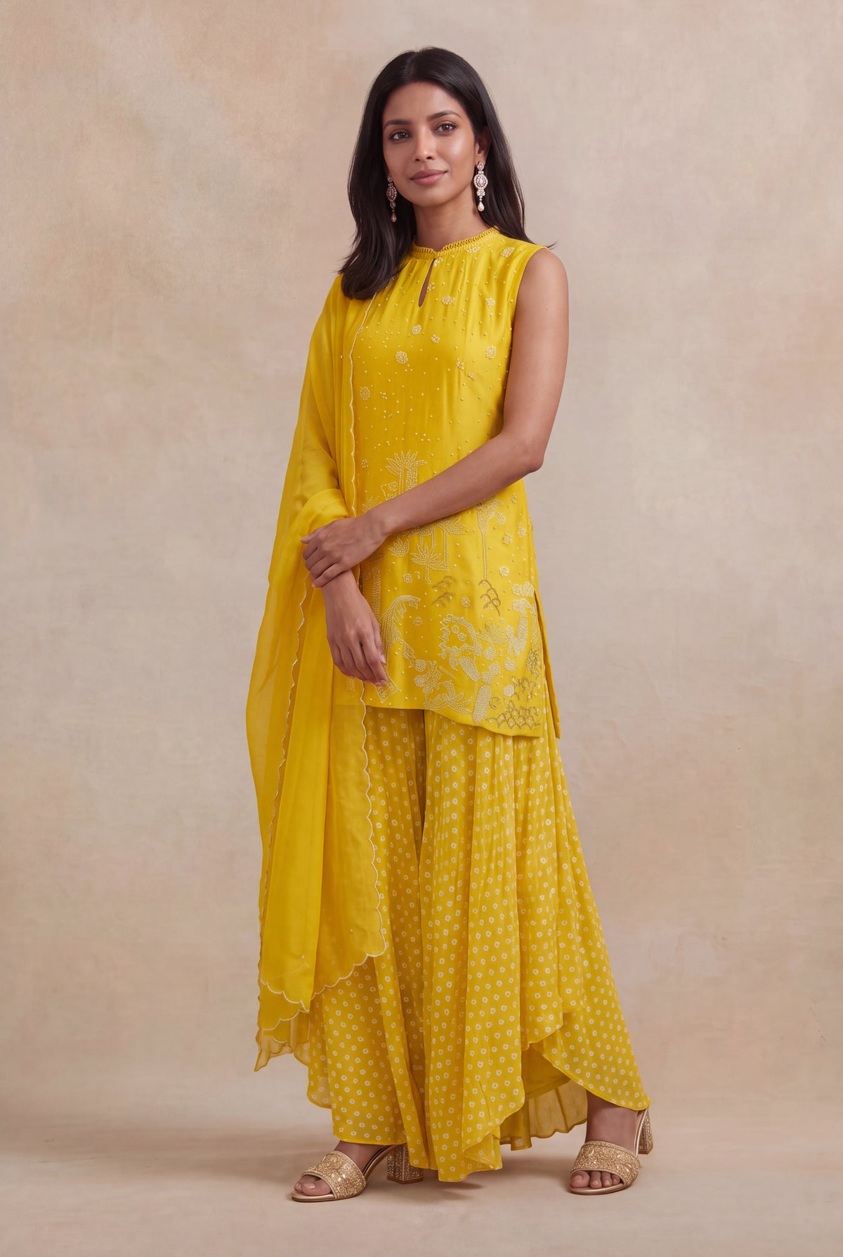 Sunshine Yellow Silk Palazzo Set
