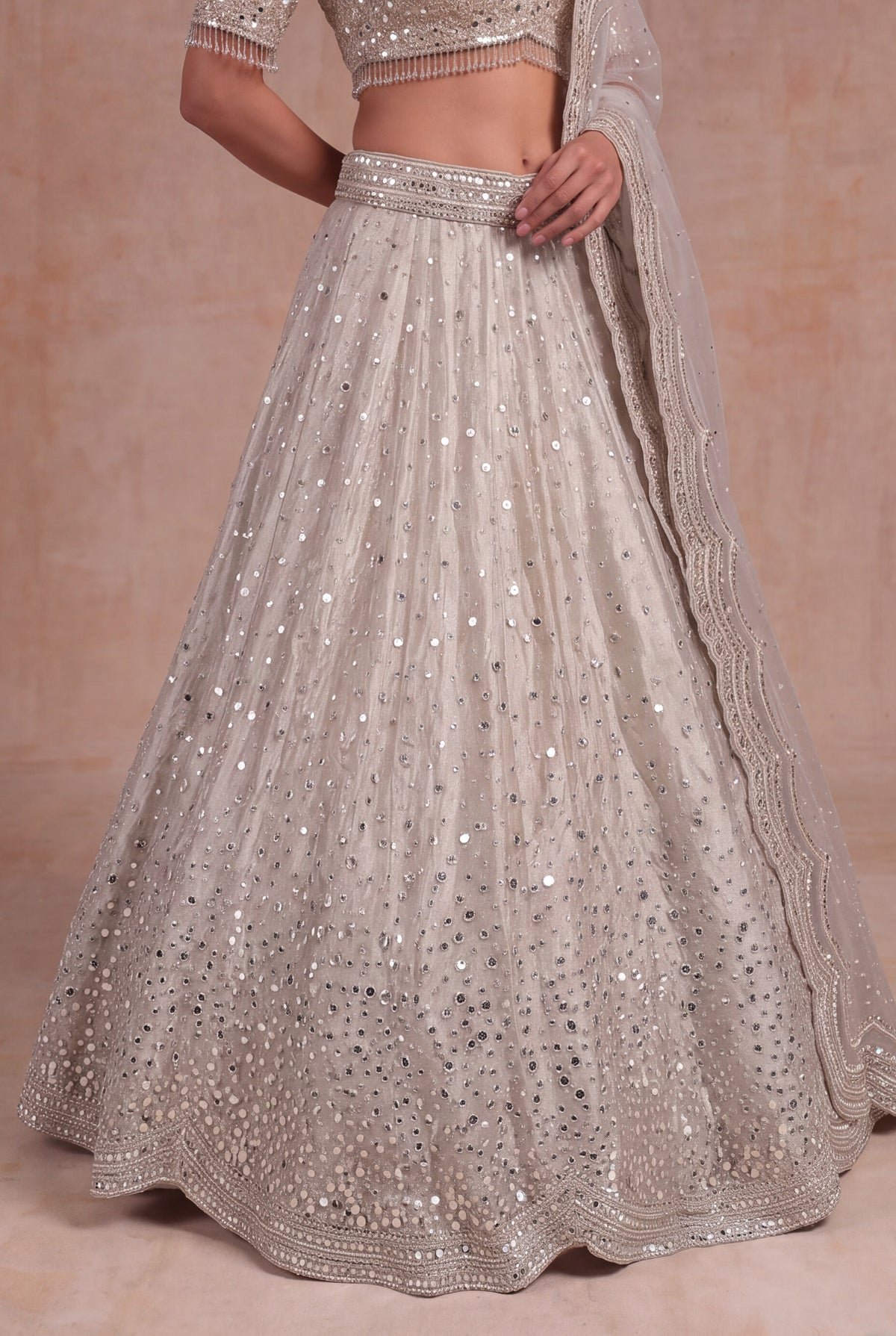 Rose Gold Tissue Lehenga