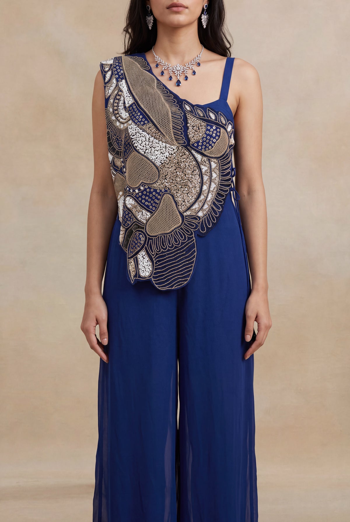Royal Blue Crepe Jumpsuit