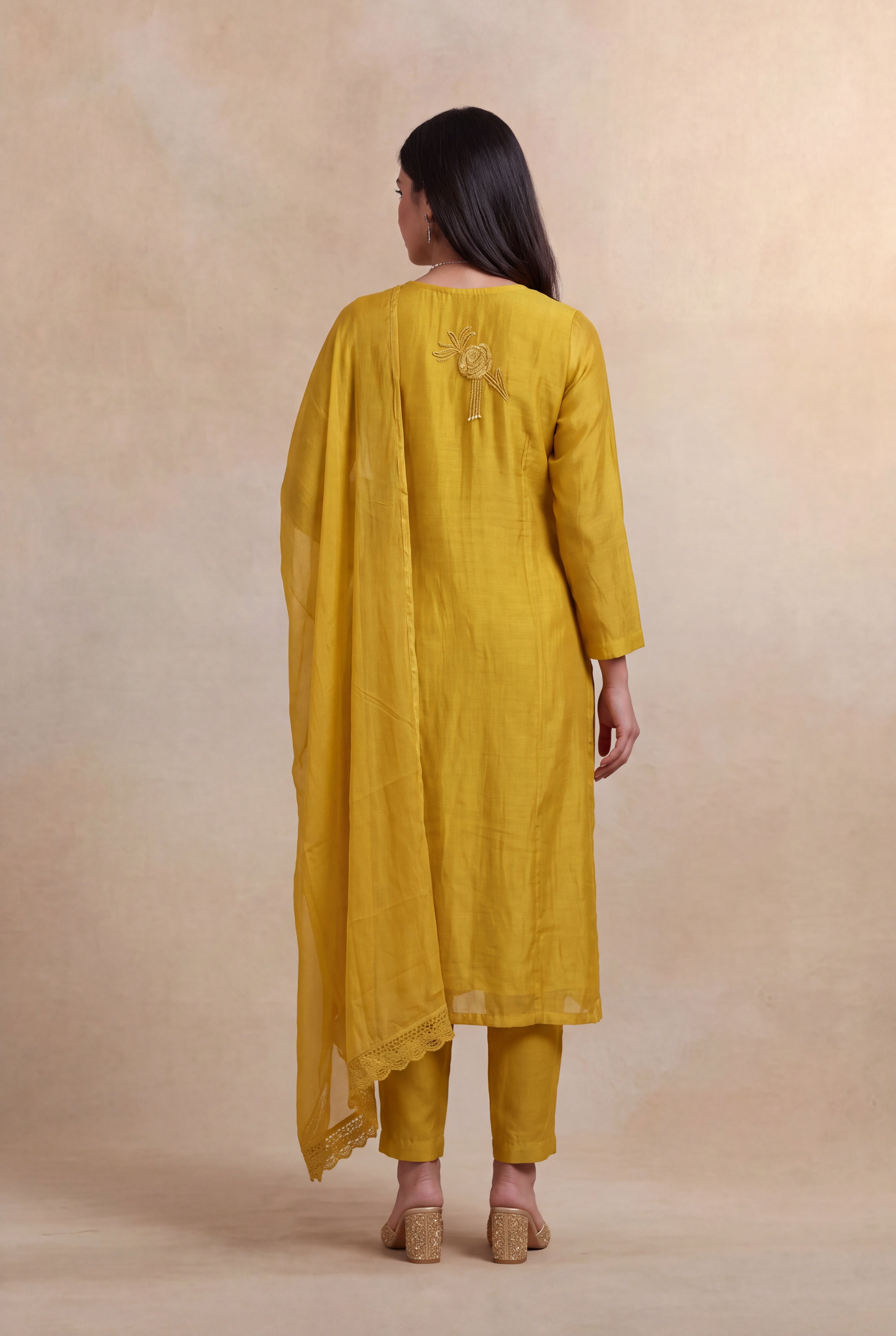 Mustard Mul Cotton Straight-Cut Salwar Set