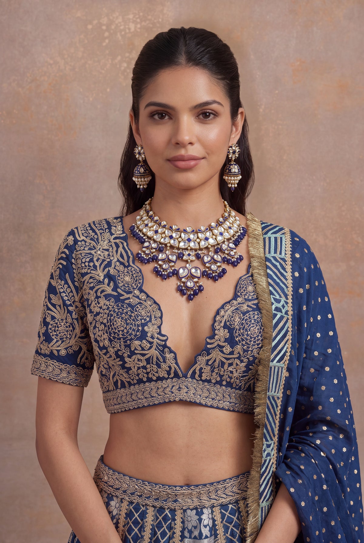 Royal Blue Banarasi Lehenga