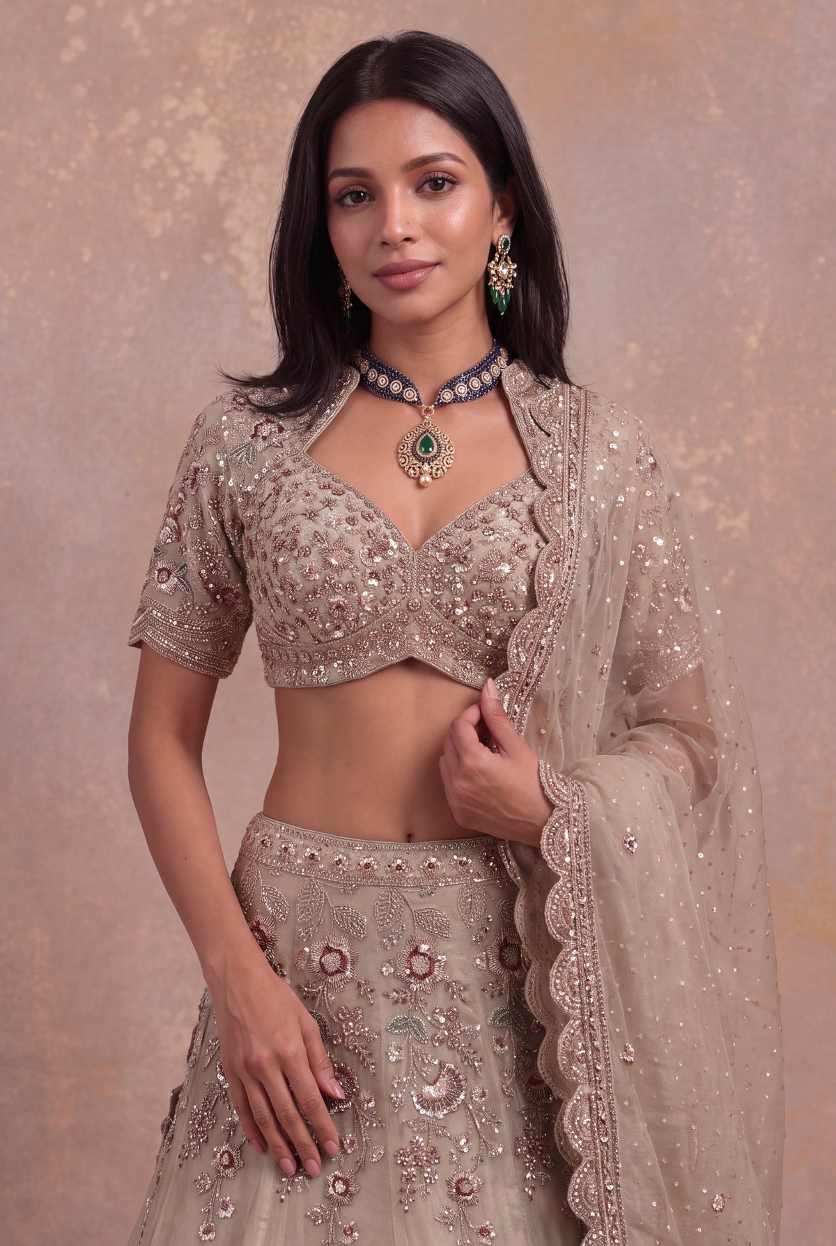 Champagne Shimmer Tissue Lehenga