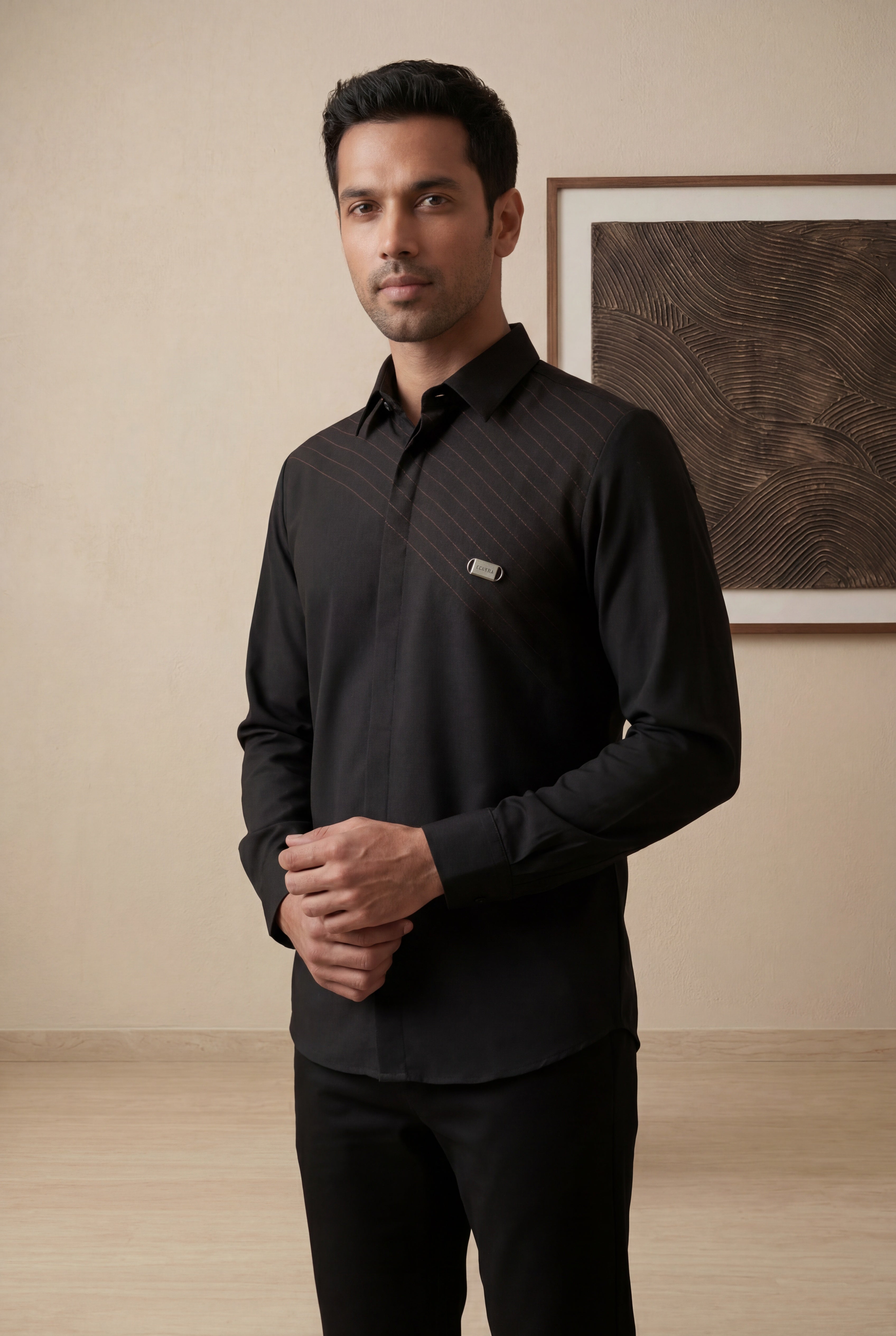 Black Bomario Full Sleeve Shirt