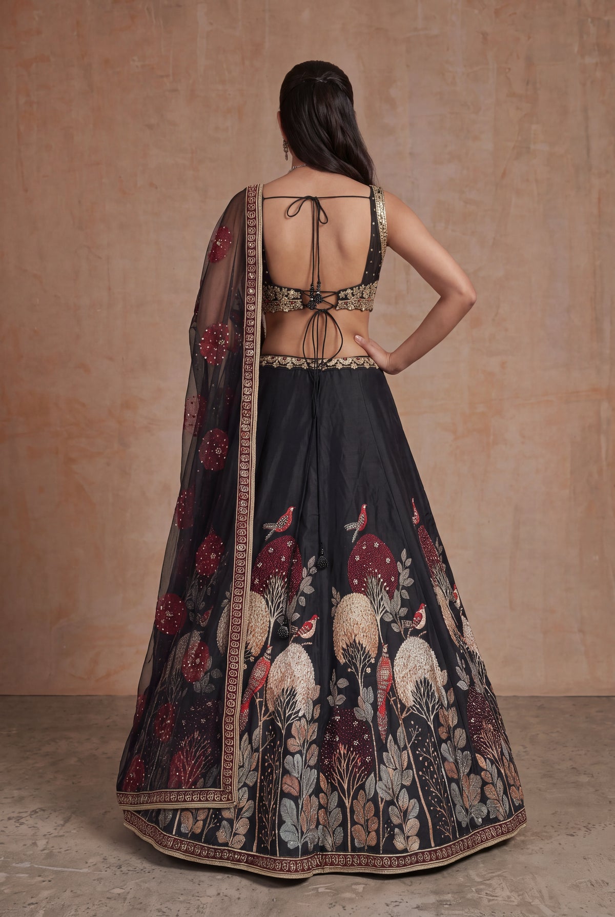 Black Silk Lehenga