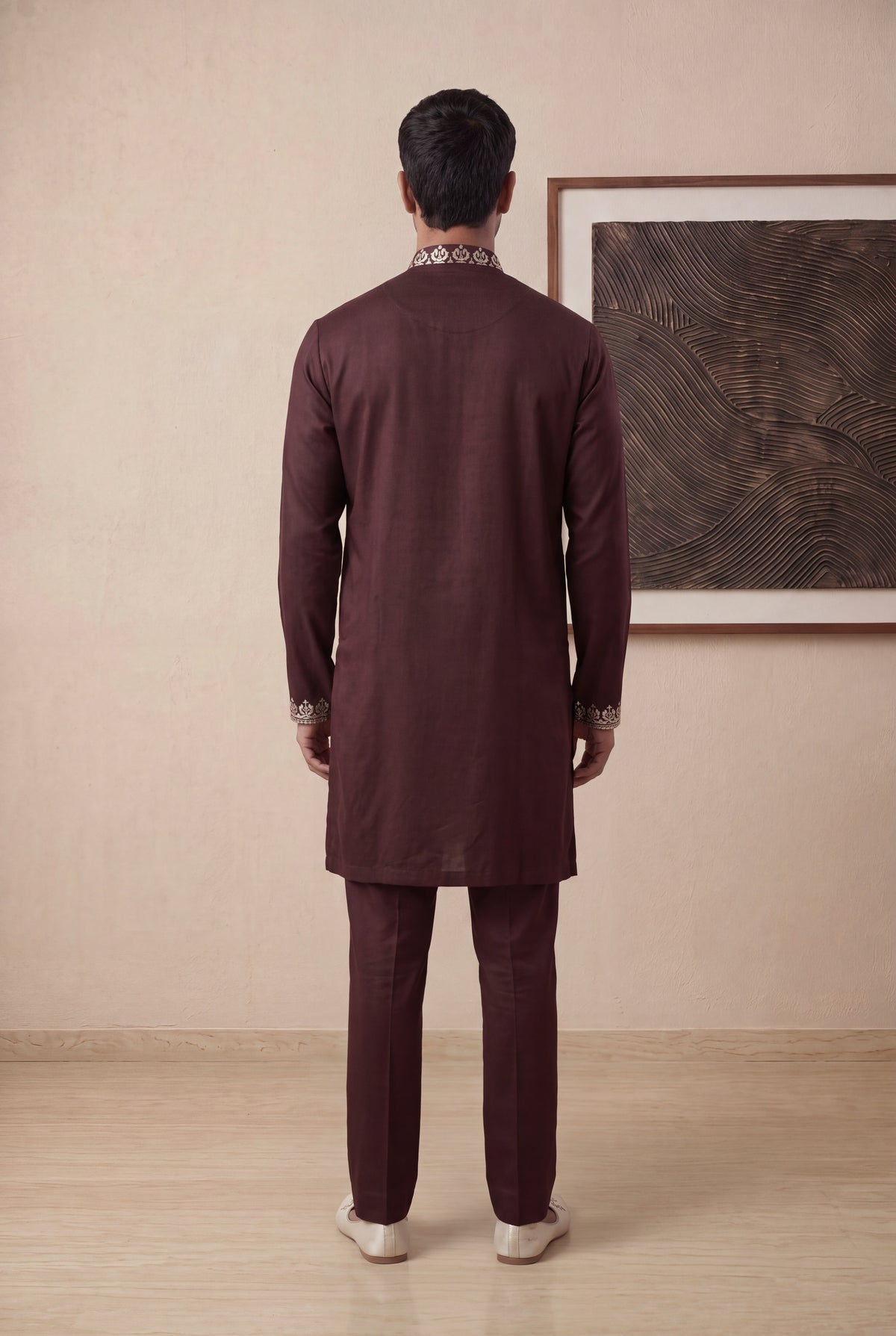 Maroon Nysa Silk Kurta Pant Set