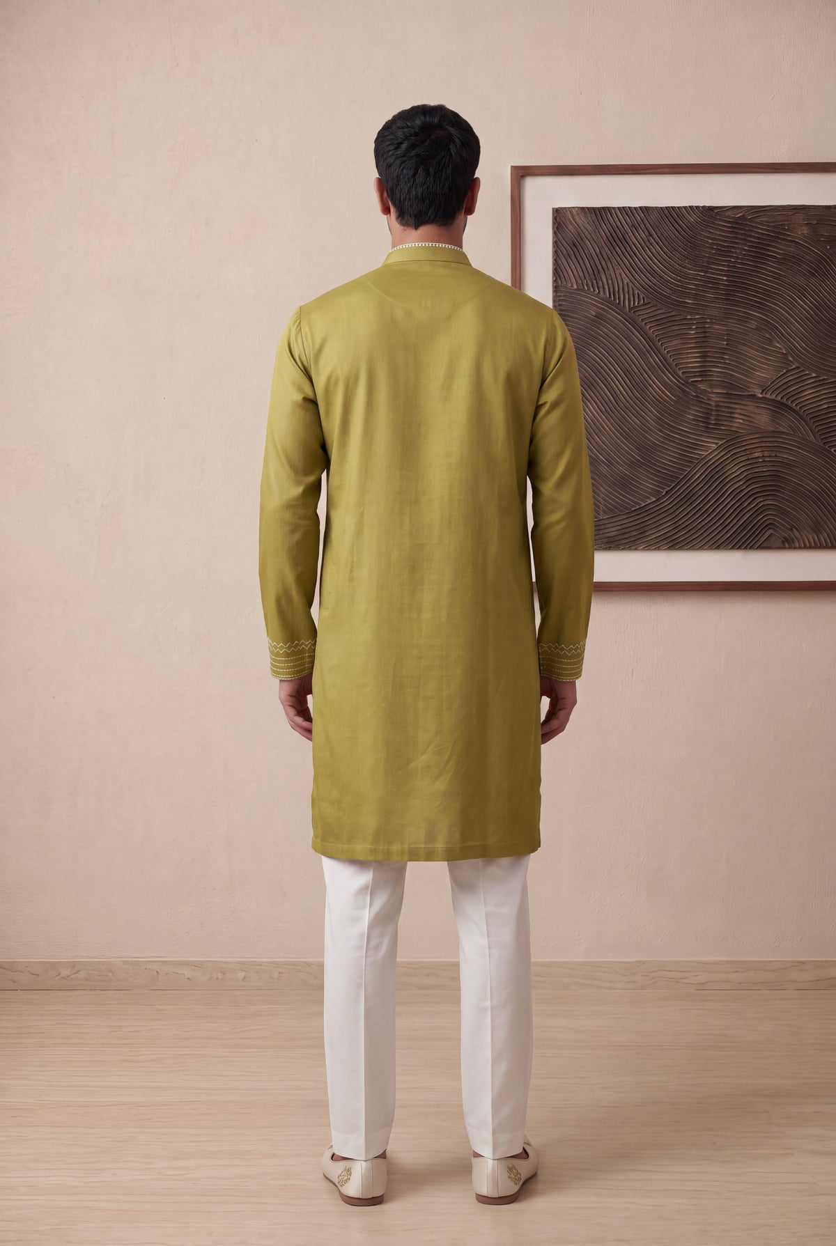 Olive Green Nysa Silk Kurta Pant Set