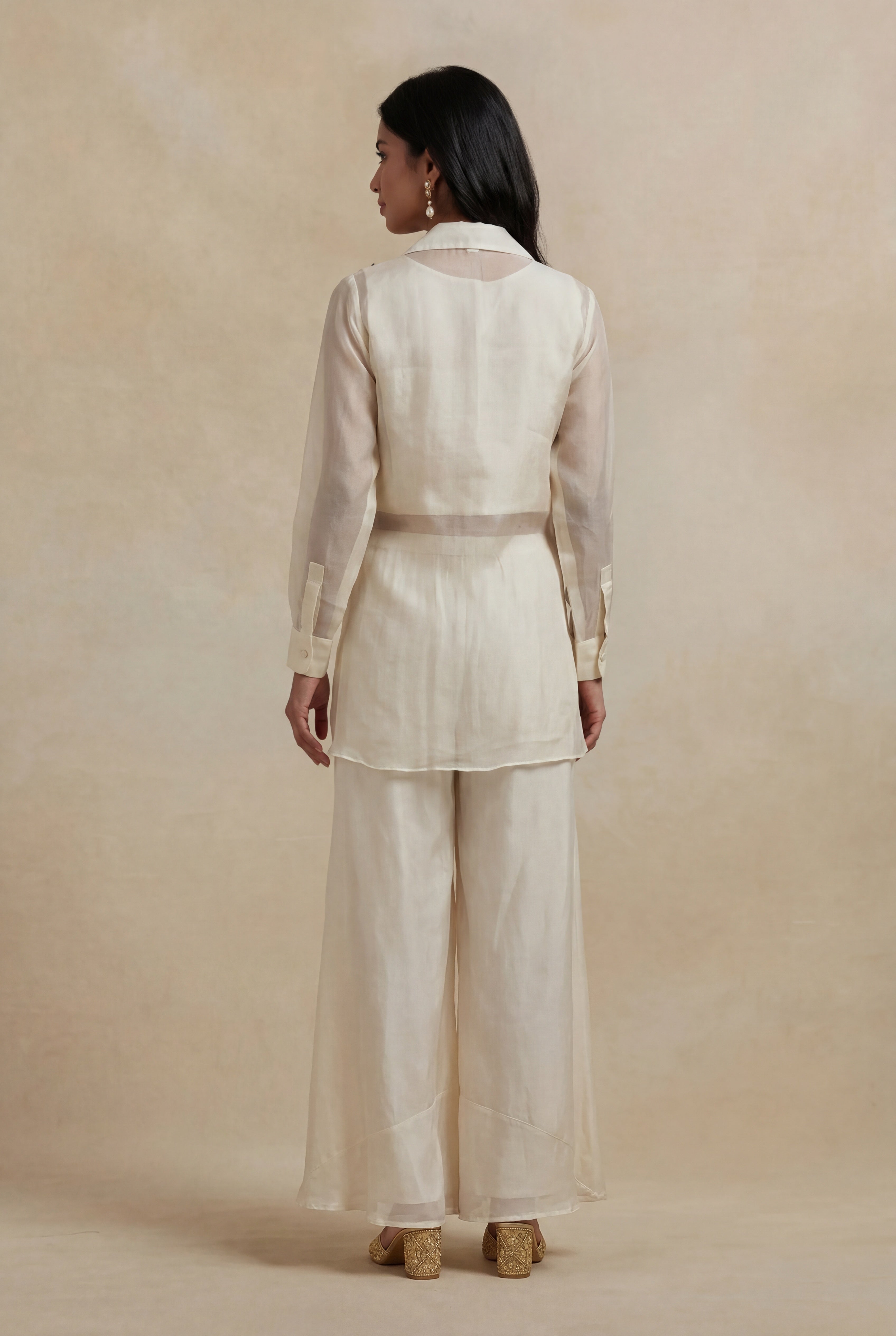 Ivory Organza Co-Ord Set