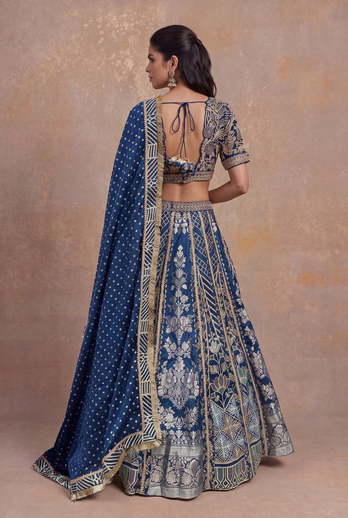 Royal Blue Banarasi Lehenga