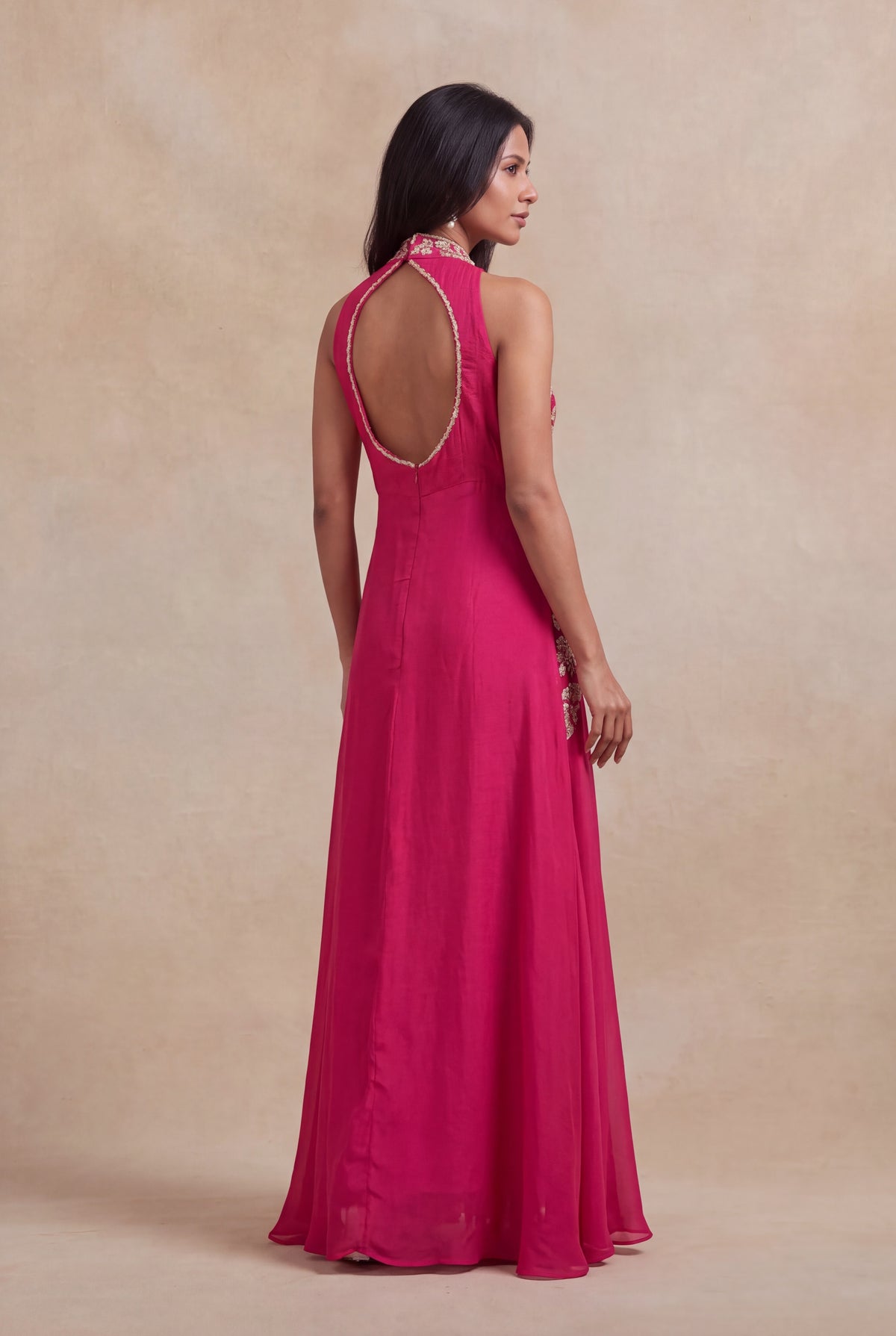 Pink Satin Silk Gown