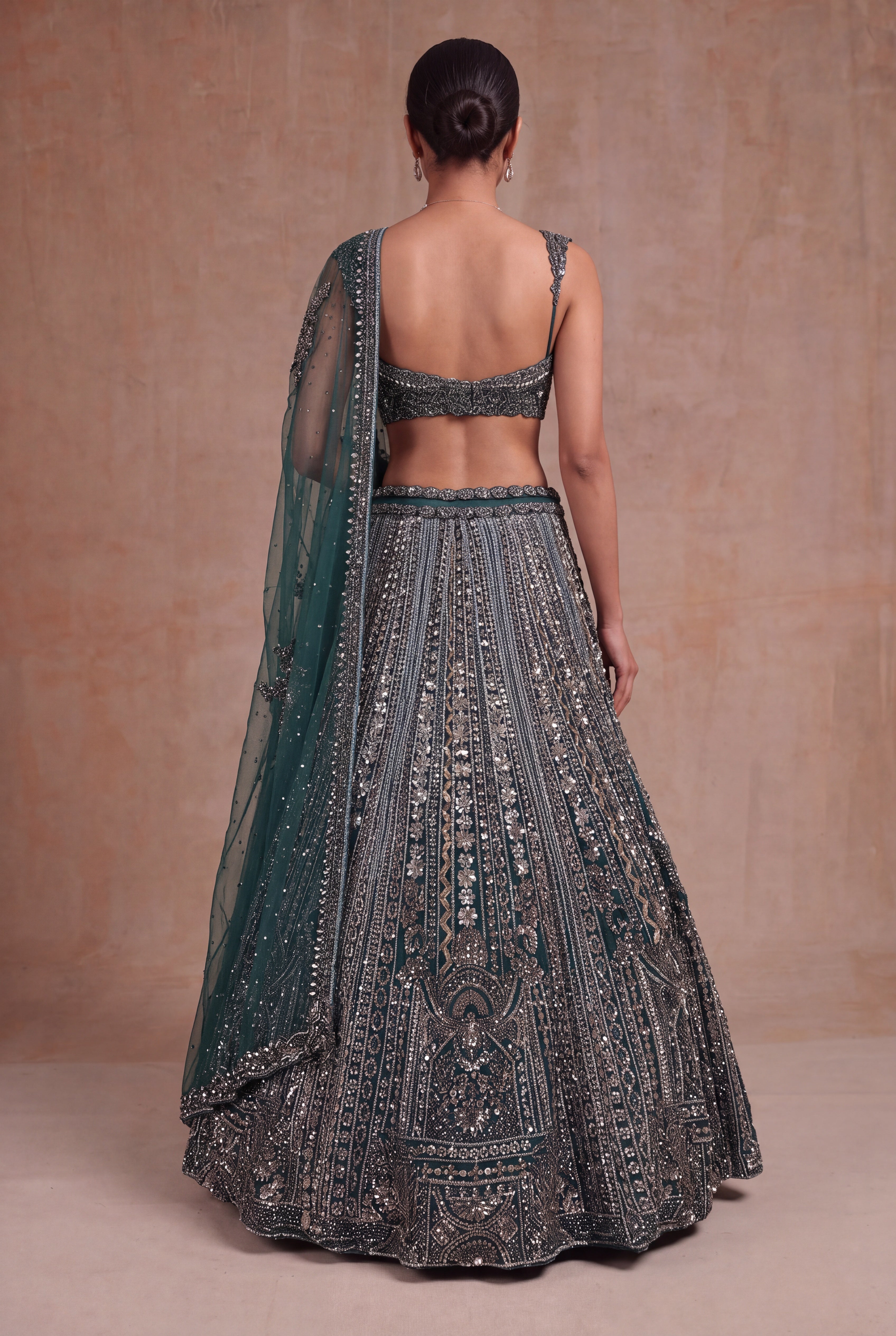 Emerald Green Net Lehenga