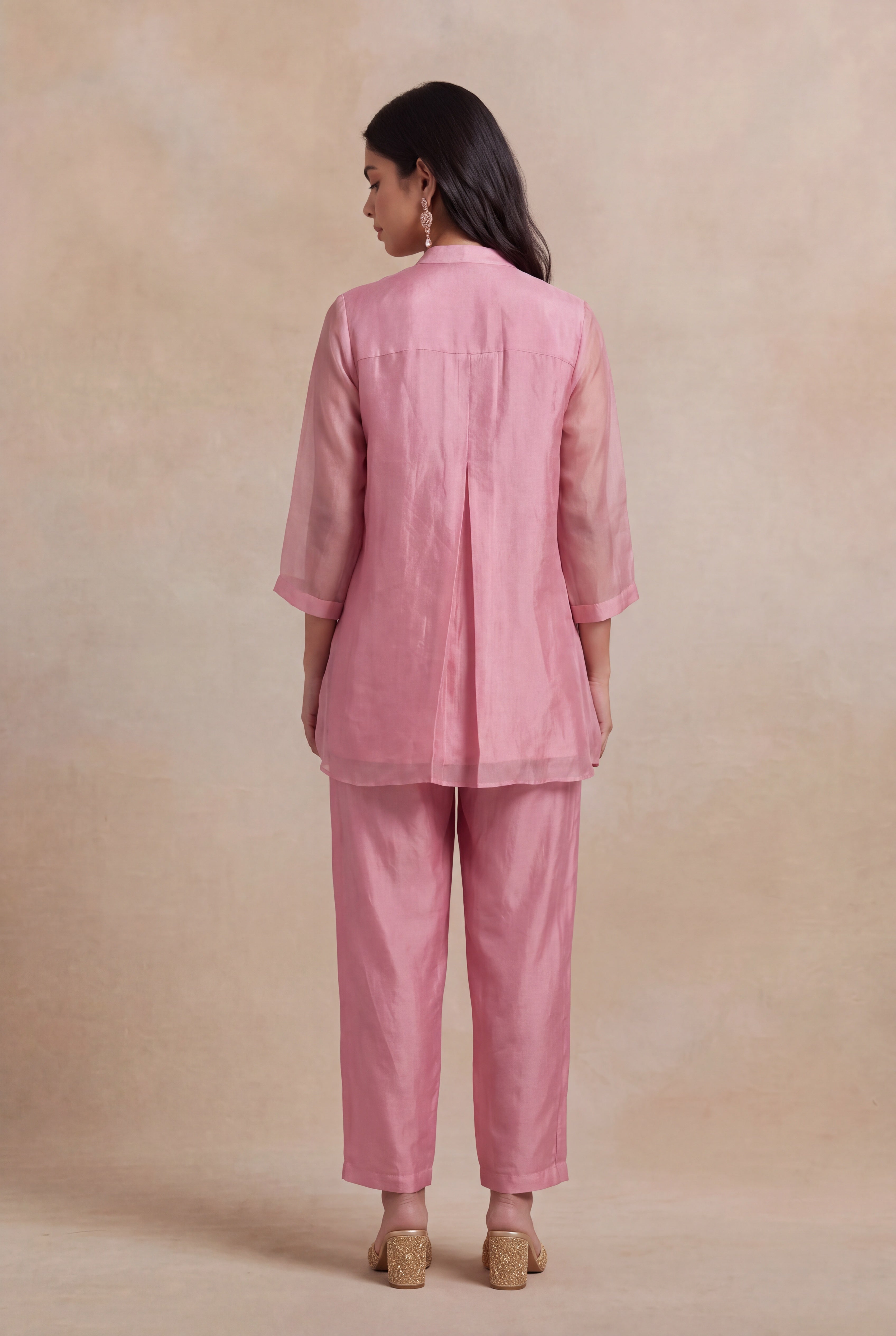 Pink Organza Co-ord Set