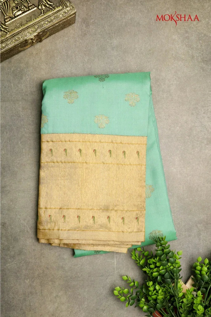 Green Kanchivaram Silk Saree | Mokshaa