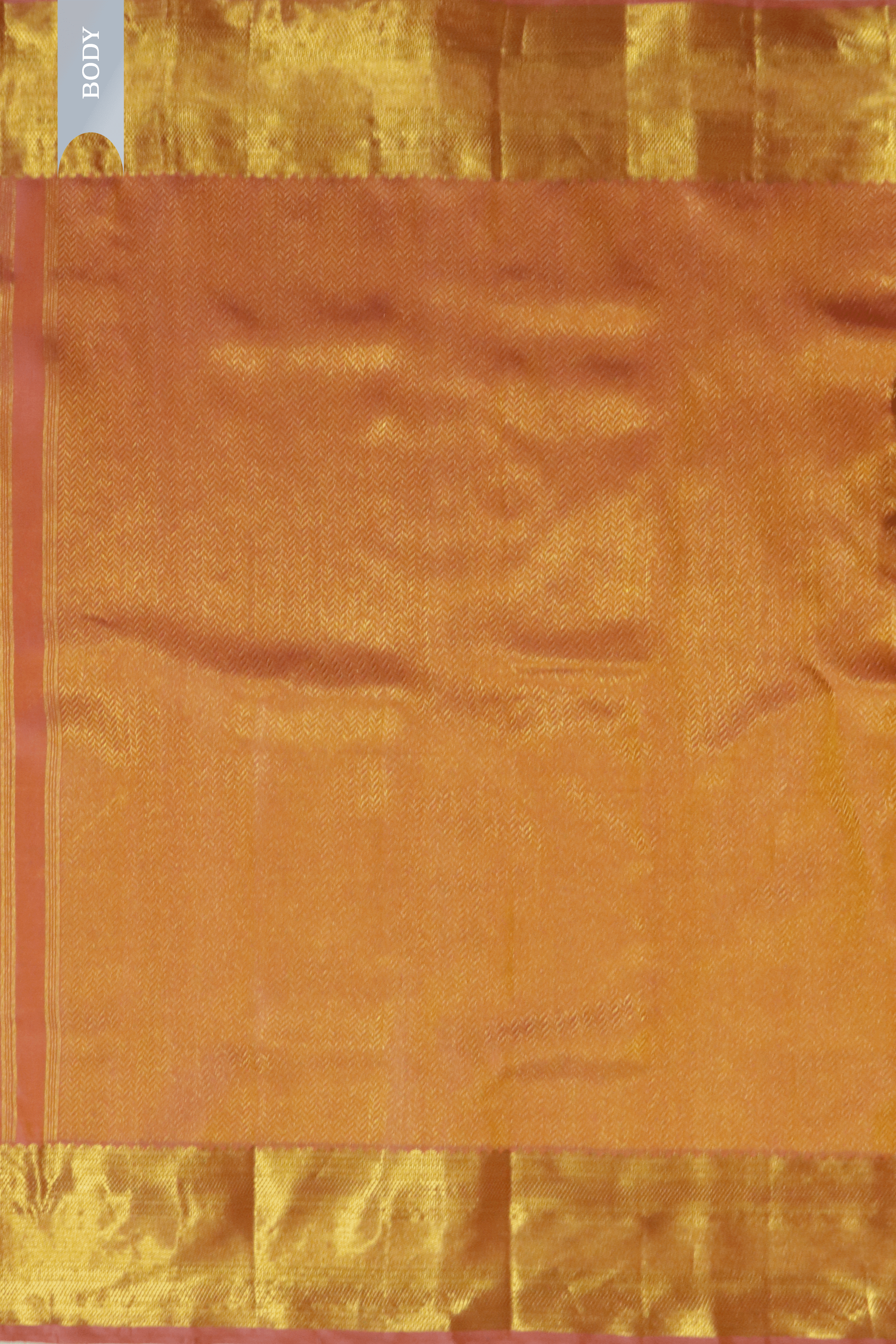 Dark Peach Kanchivaram Silk Saree with Golden Zari Weaving