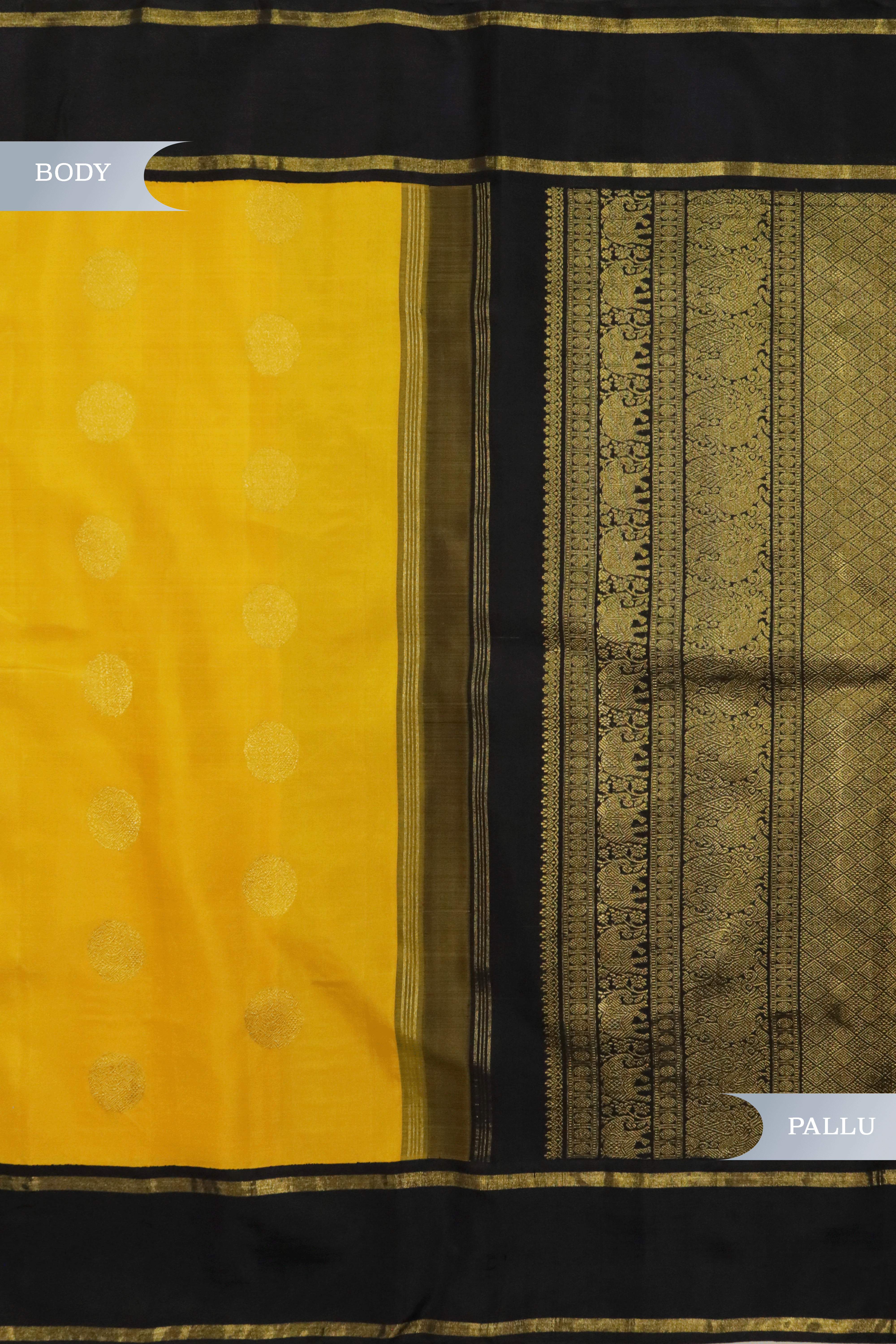 Mustard Kanchivaram Silk Saree