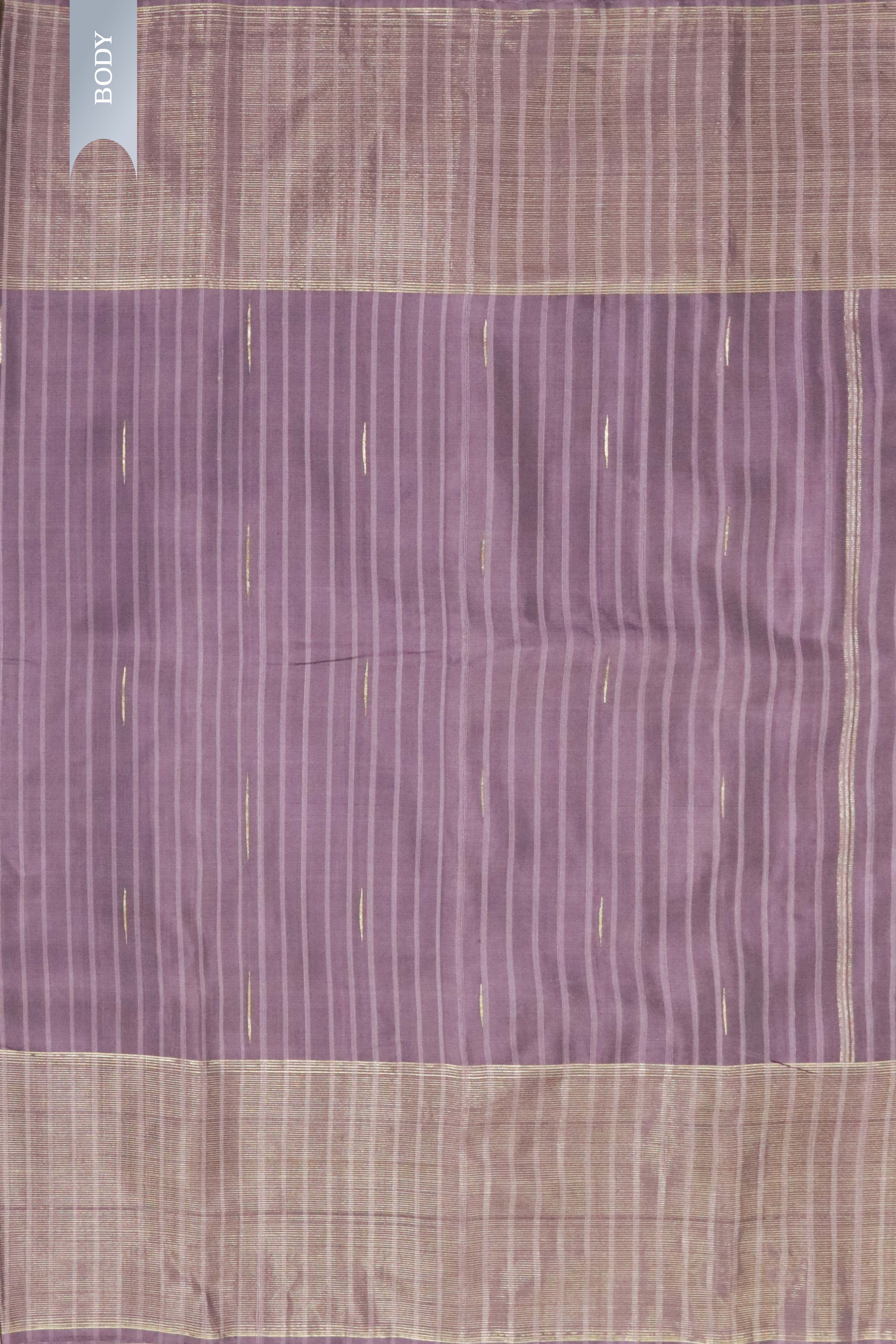 Lilac Kanchivaram Silk Saree with Zari Border