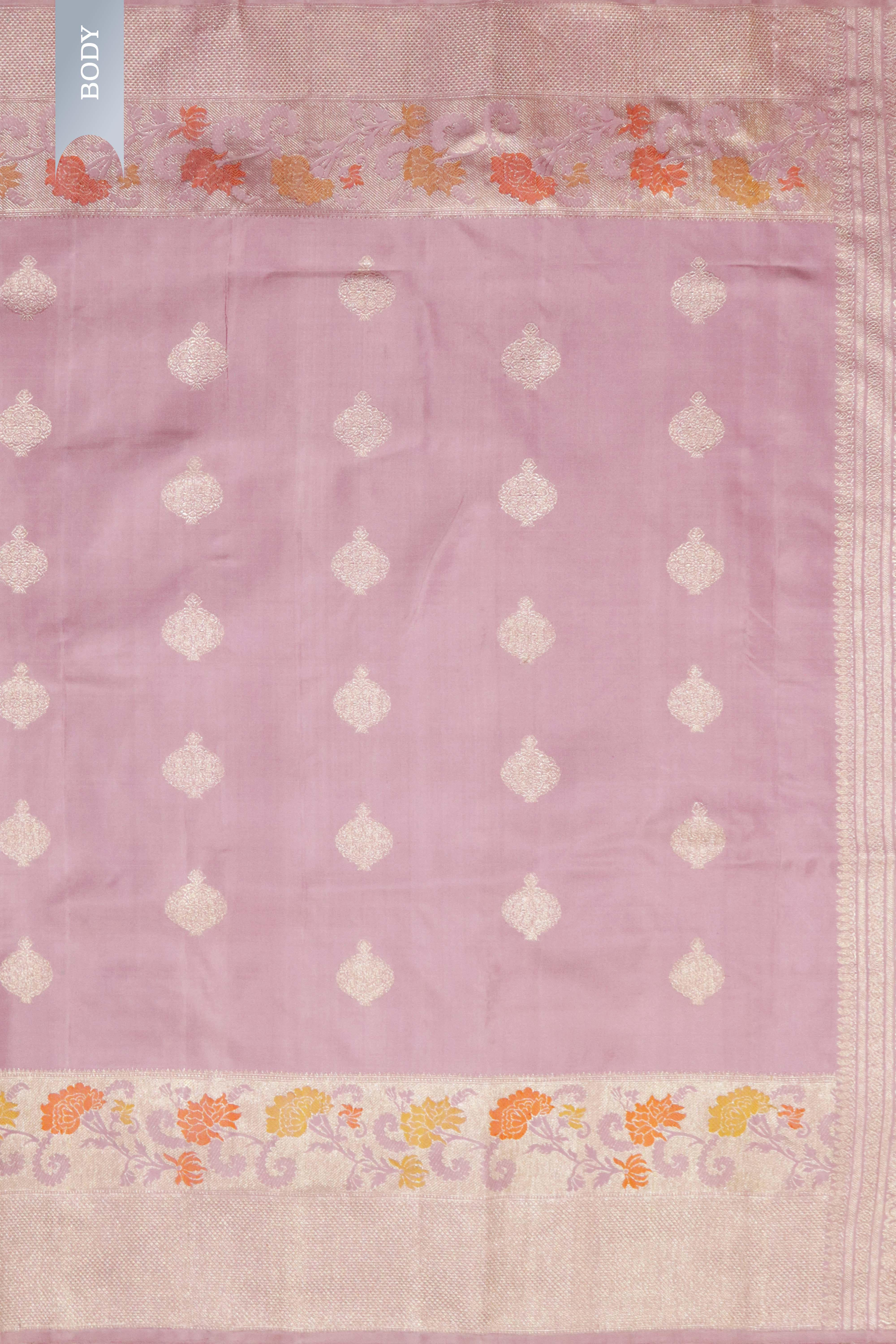 Onion Pink Meenakari Kanchivaram Silk Saree