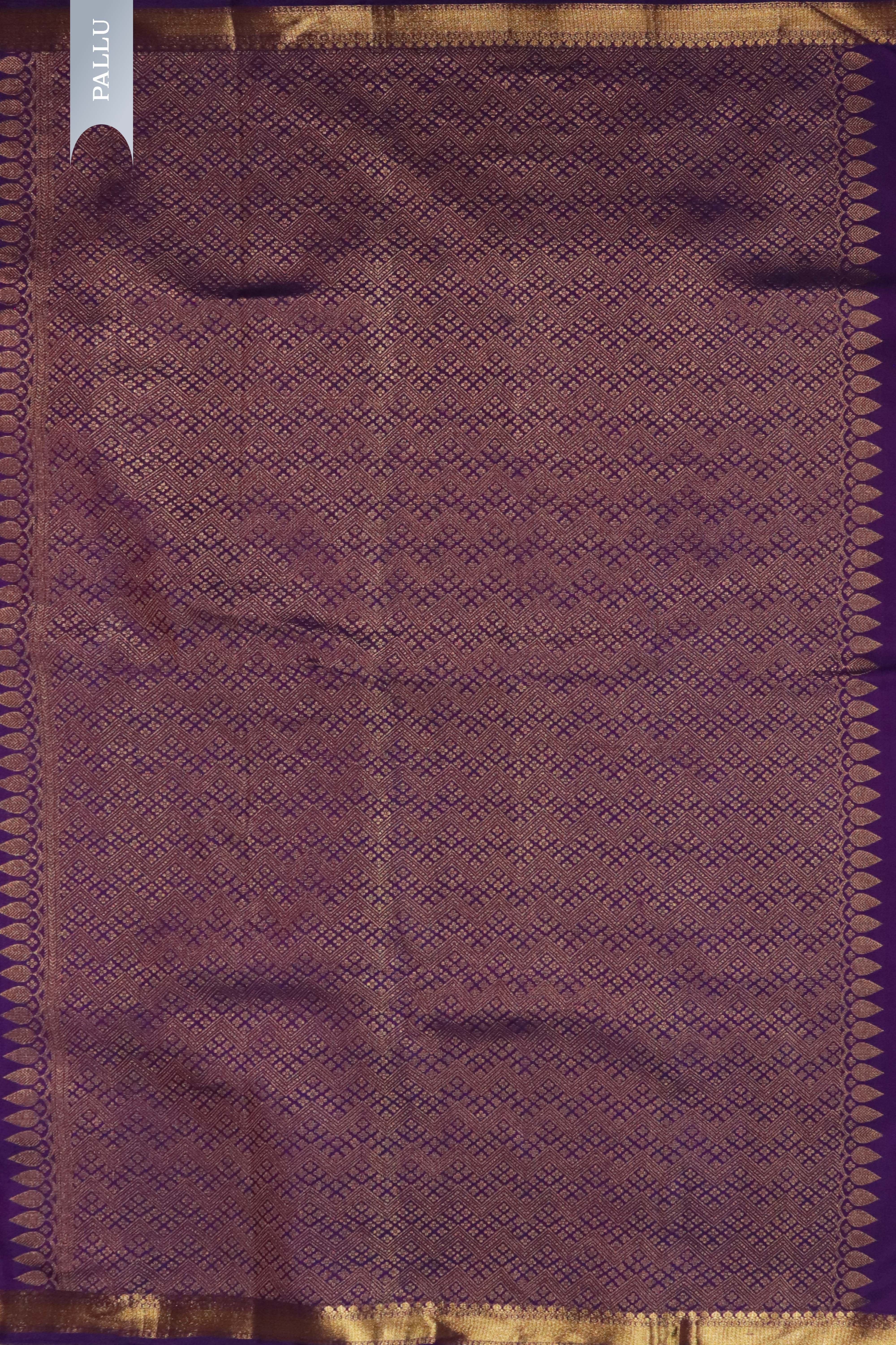 Purple Kanchivaram Silk Saree with Thread Butta