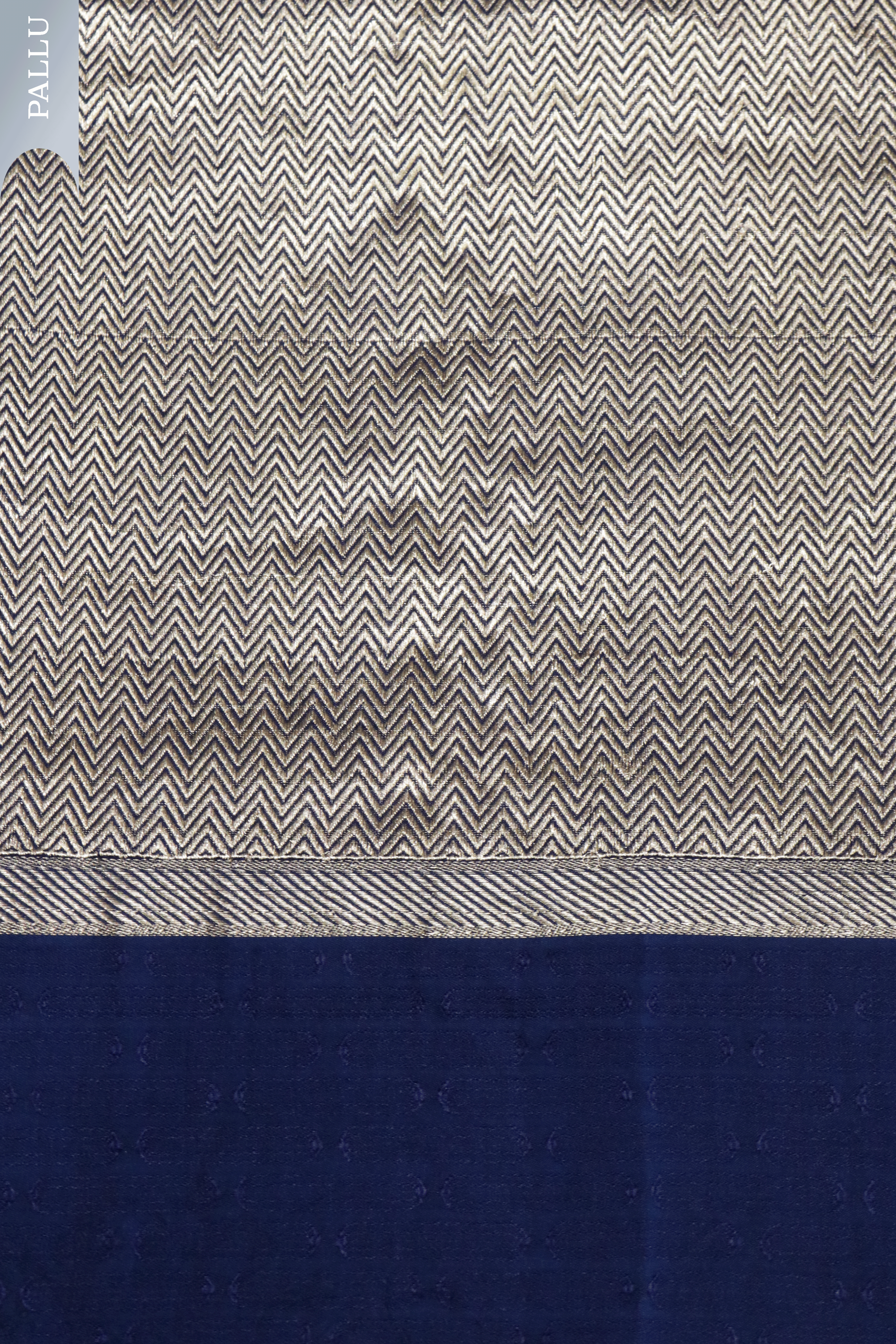 Blue Banarasi Chanderi Silk Saree with Zari Stripes and Butti