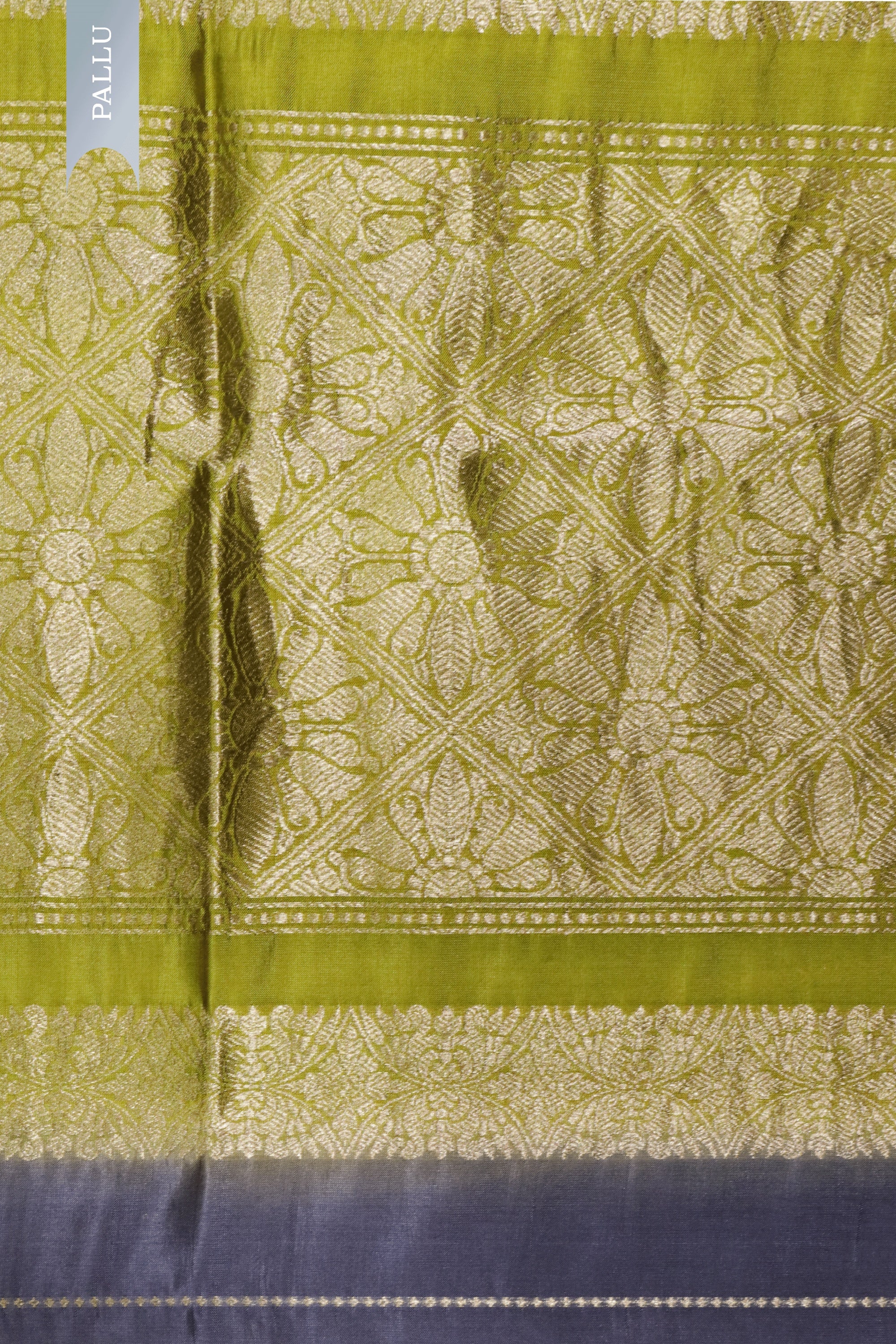 Hash Grey & Olive Banarasi Chanderi Silk Saree