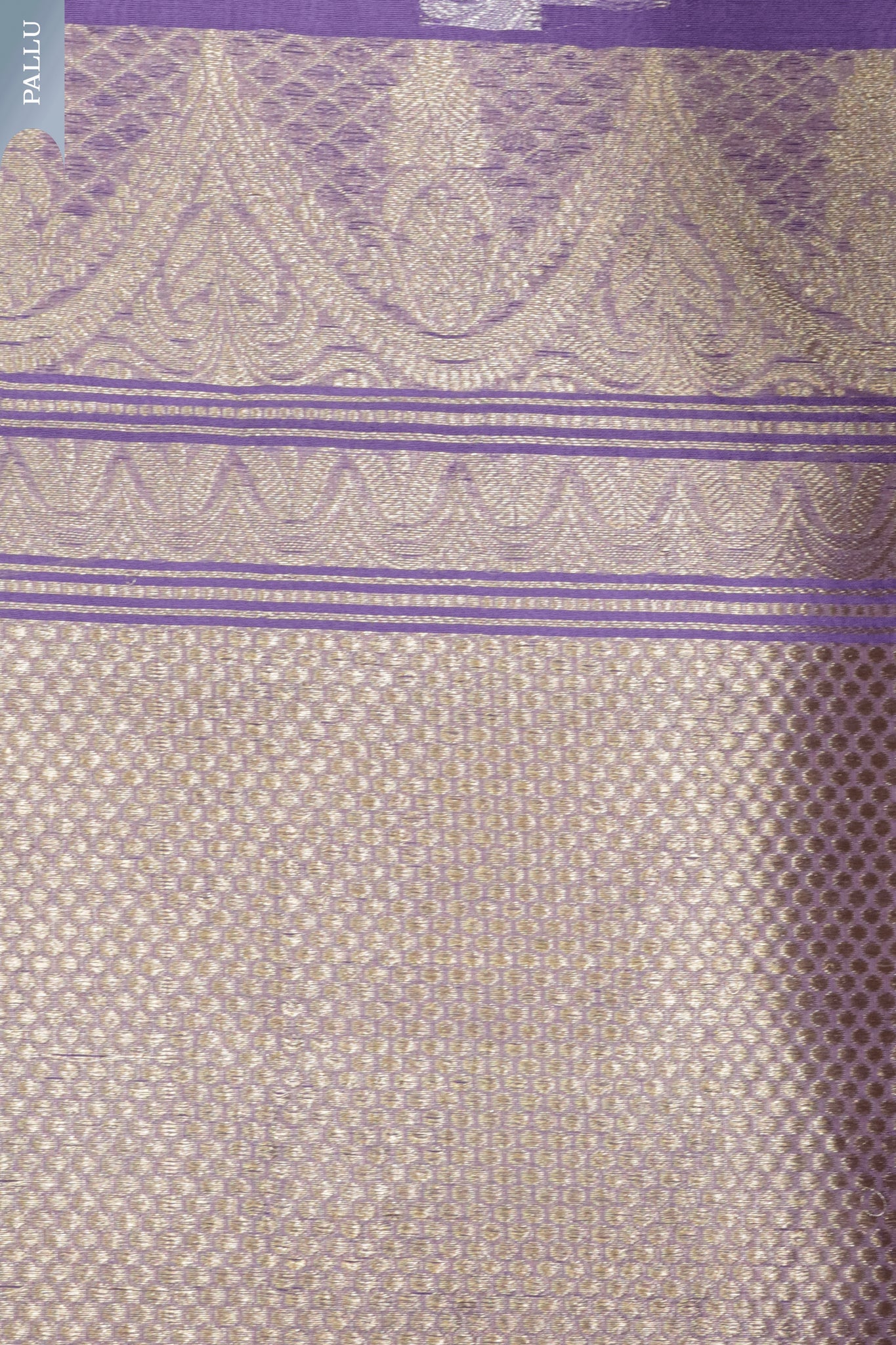 Lavender Banarasi Kora Saree with Gold & Silver Zari Motifs