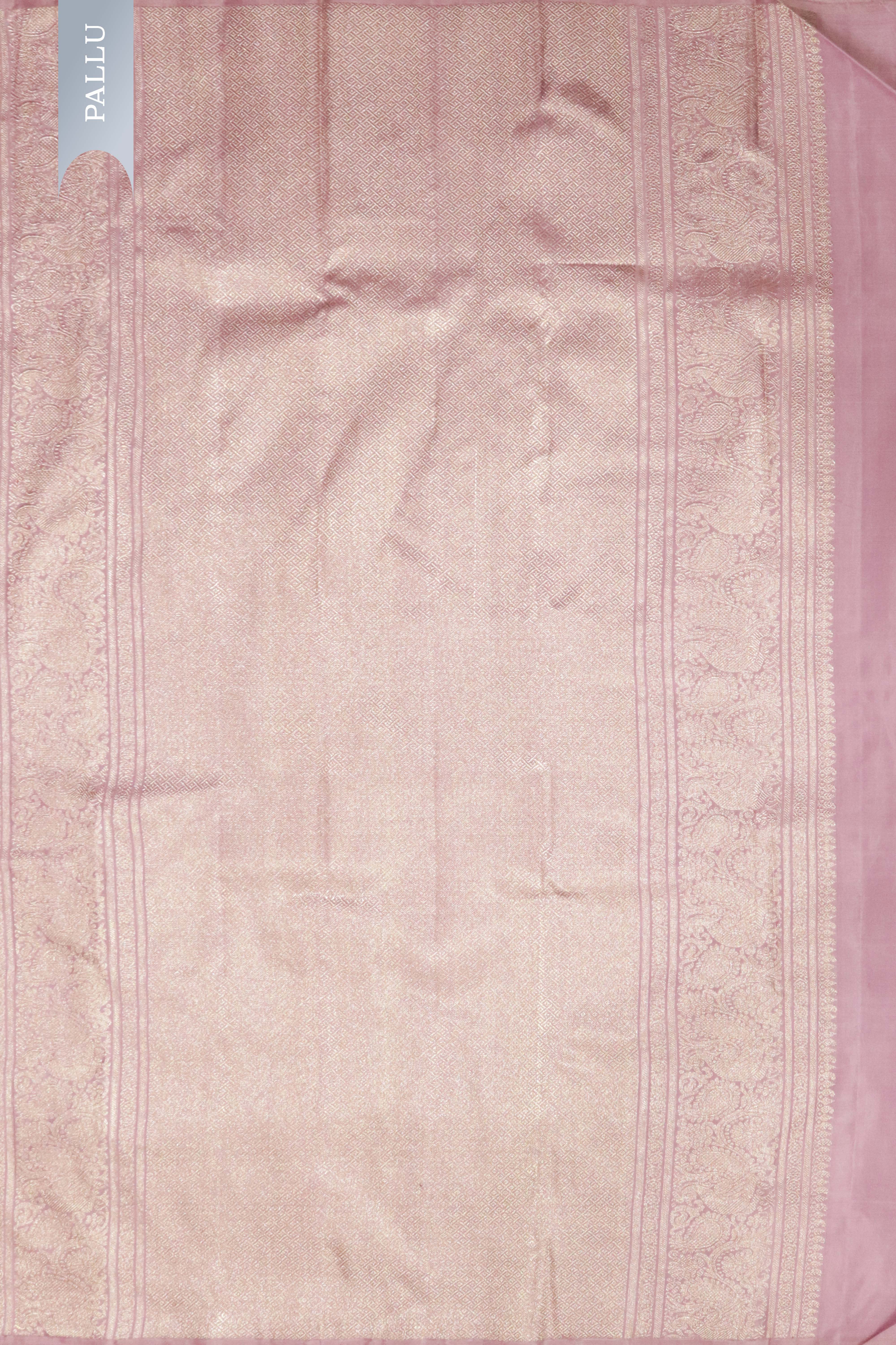 Onion Pink Meenakari Kanchivaram Silk Saree