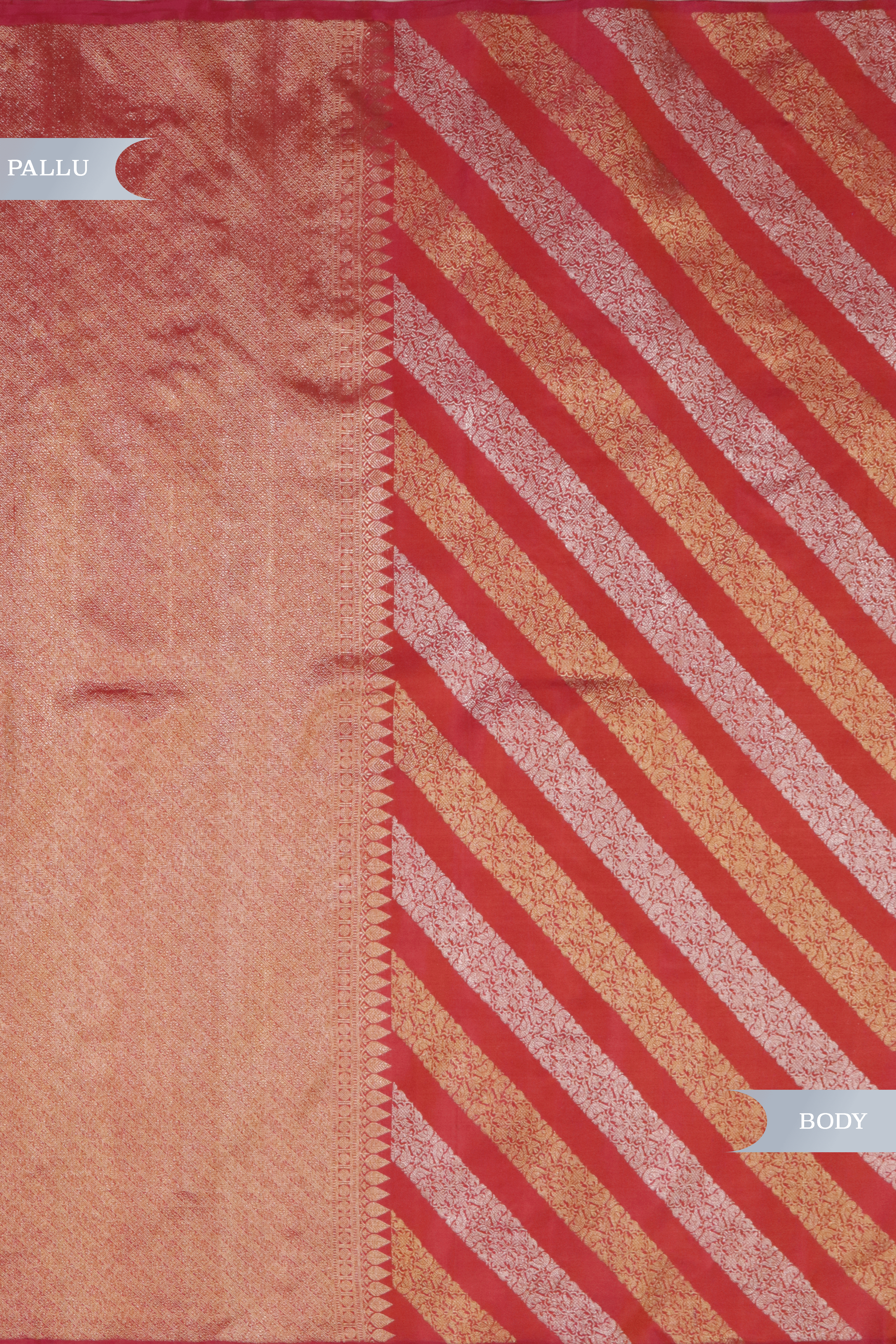 Rust Orange Kanchivaram Silk Saree