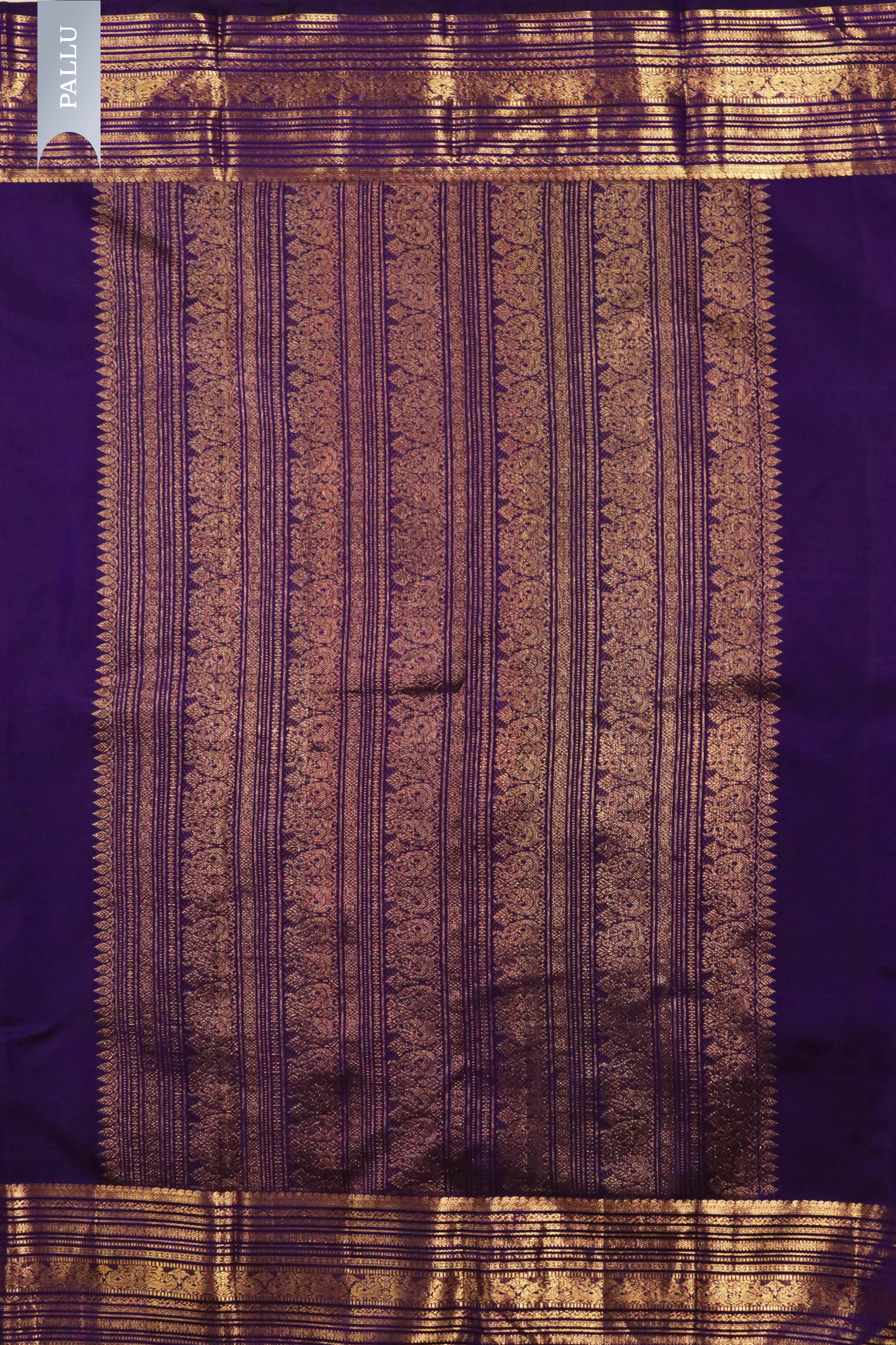 Purple Kanchivaram Silk Saree with Zari Butti