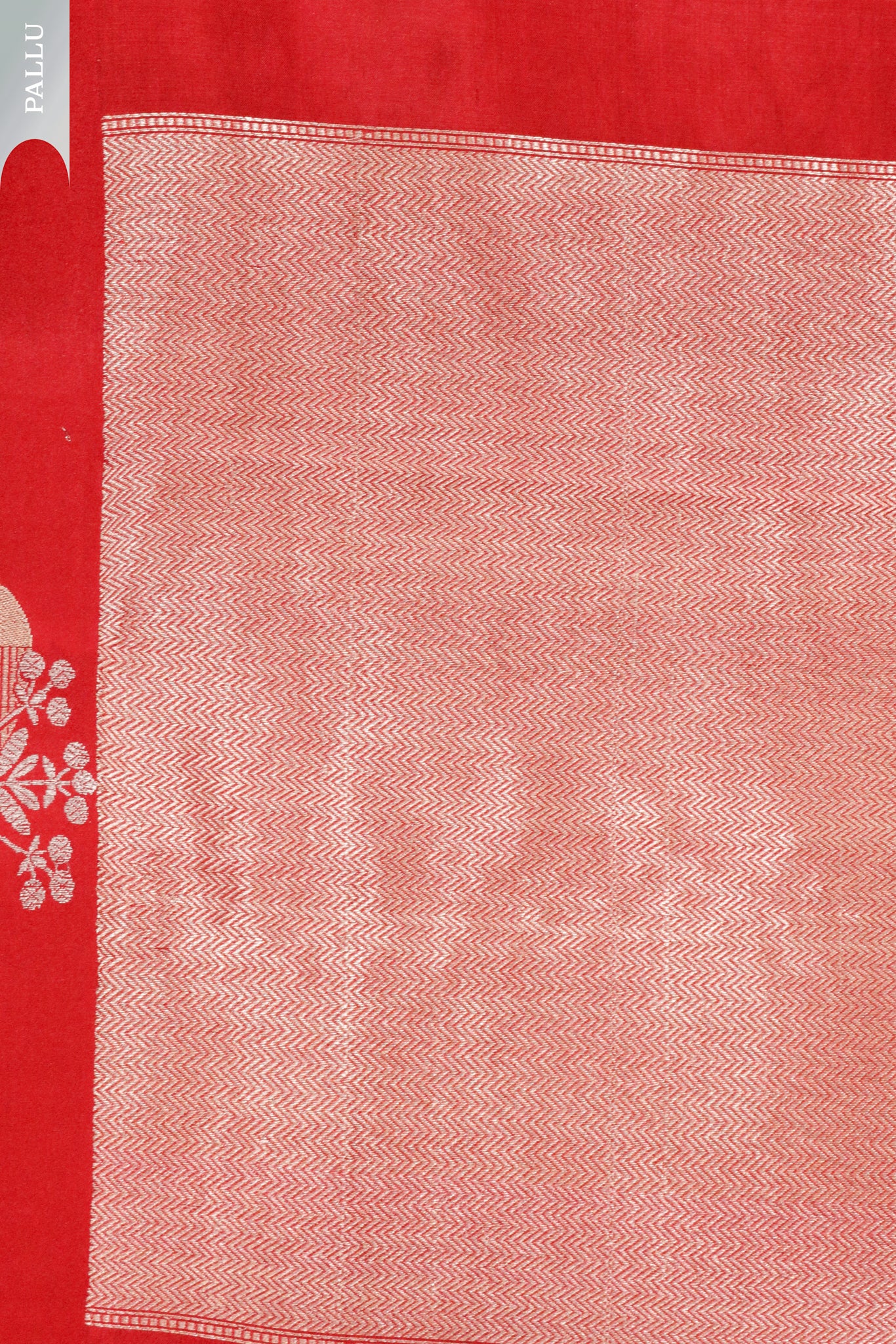 Maroonish red Banarasi Chanderi Silk Saree with Satin Border and Butta Weavin
